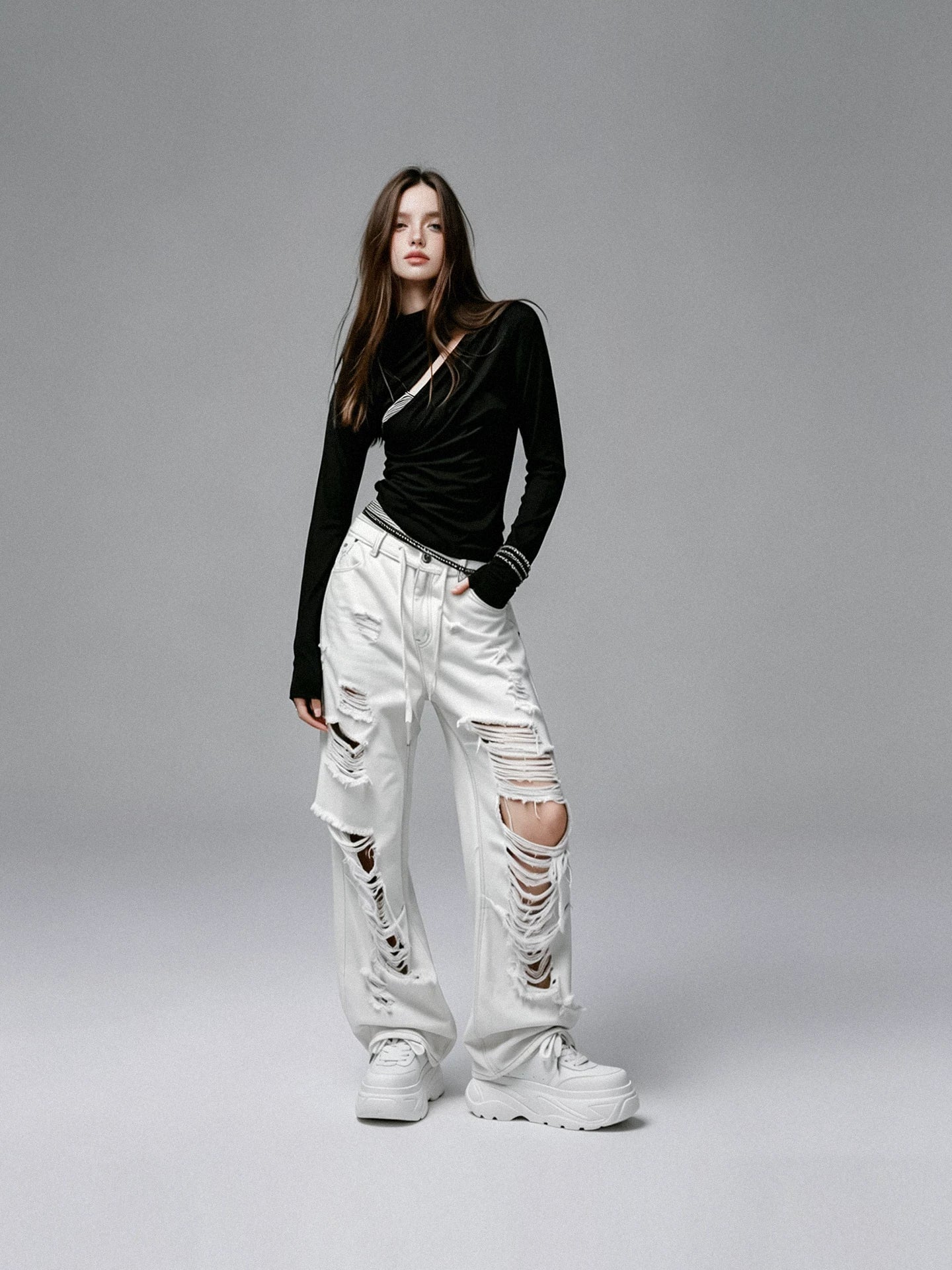 Square Toe Leather Sneakers