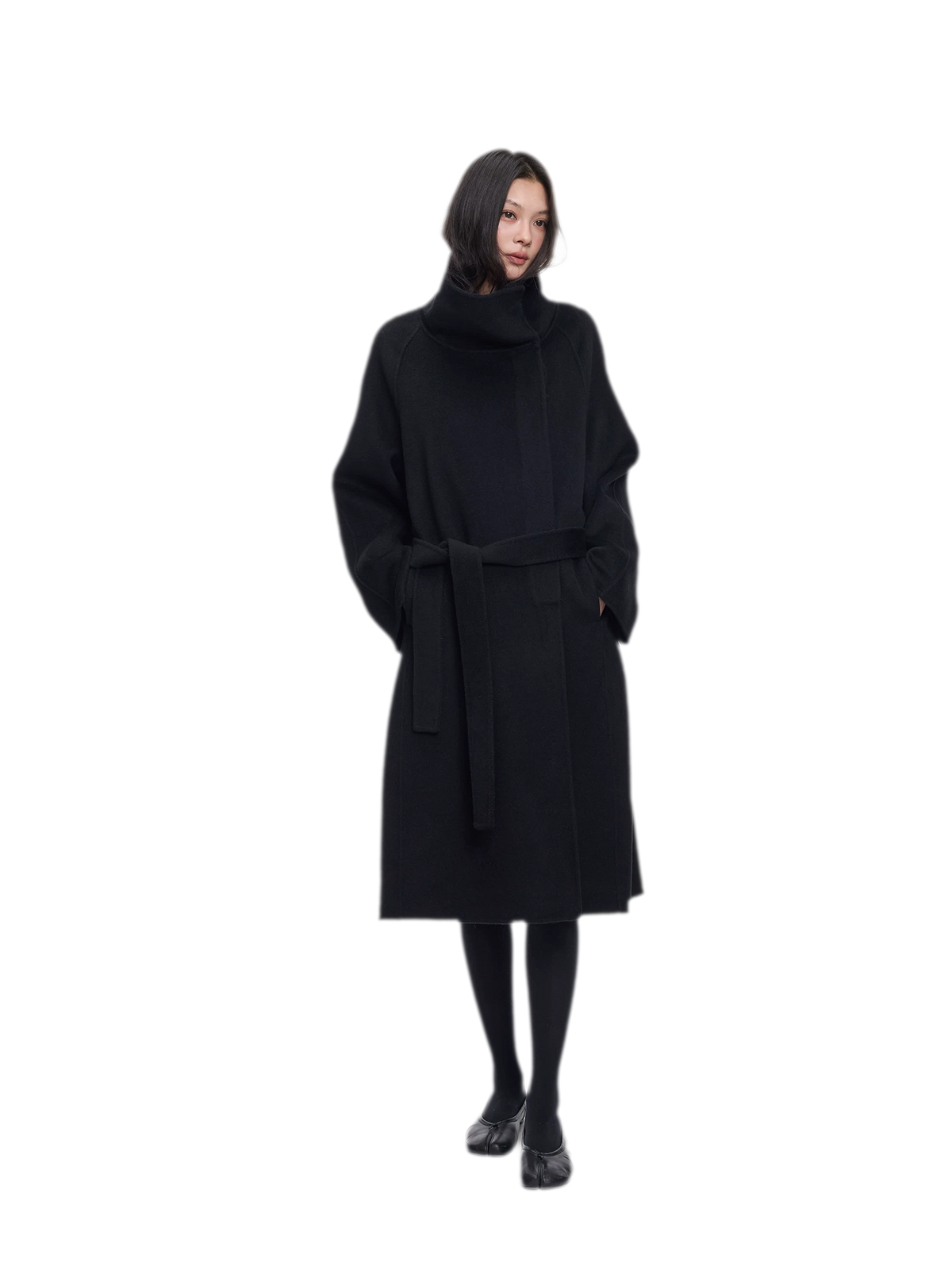 Double-Faced Wool Belted Coat
