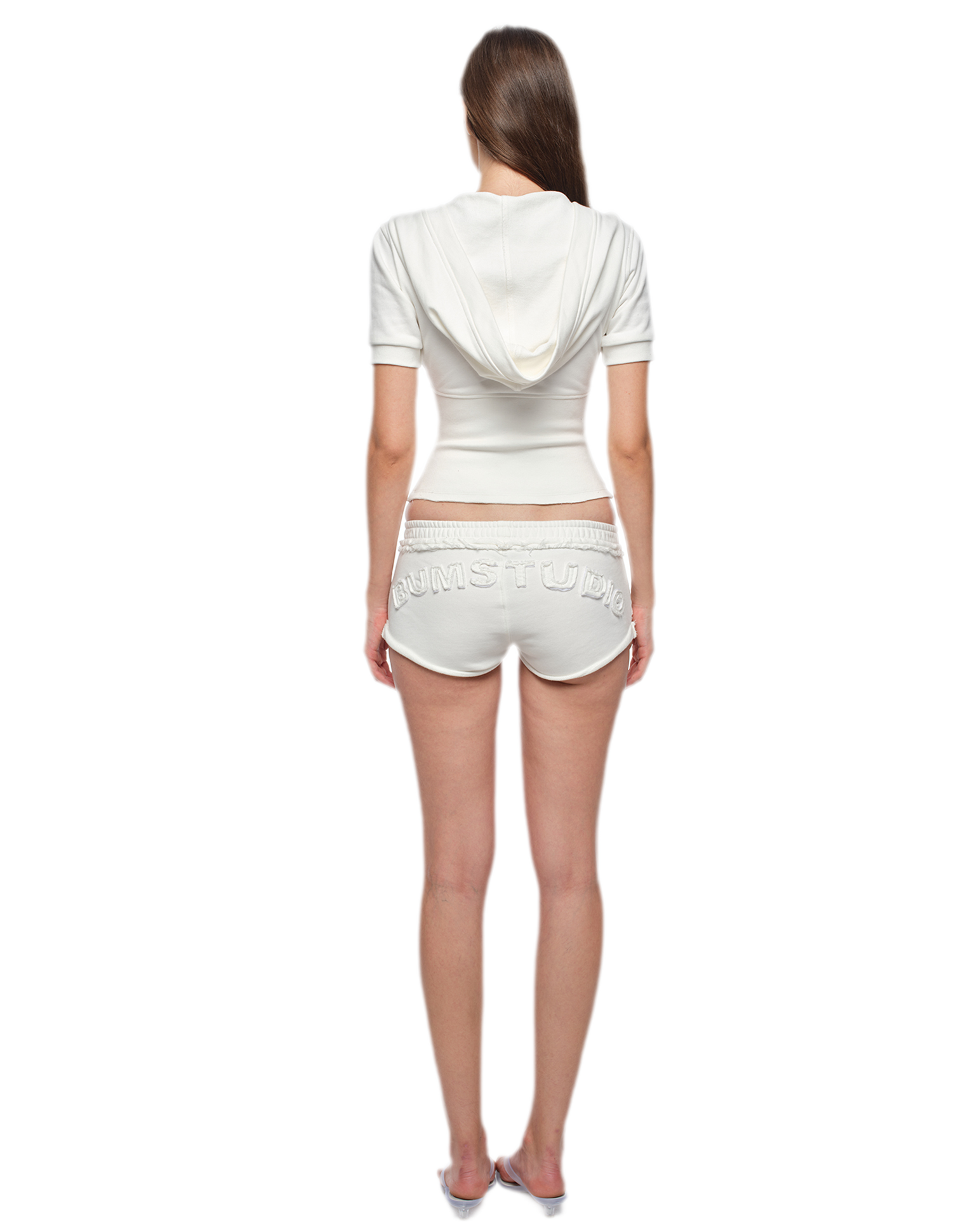 V-Neck Ribbed Zip Sweatshirt