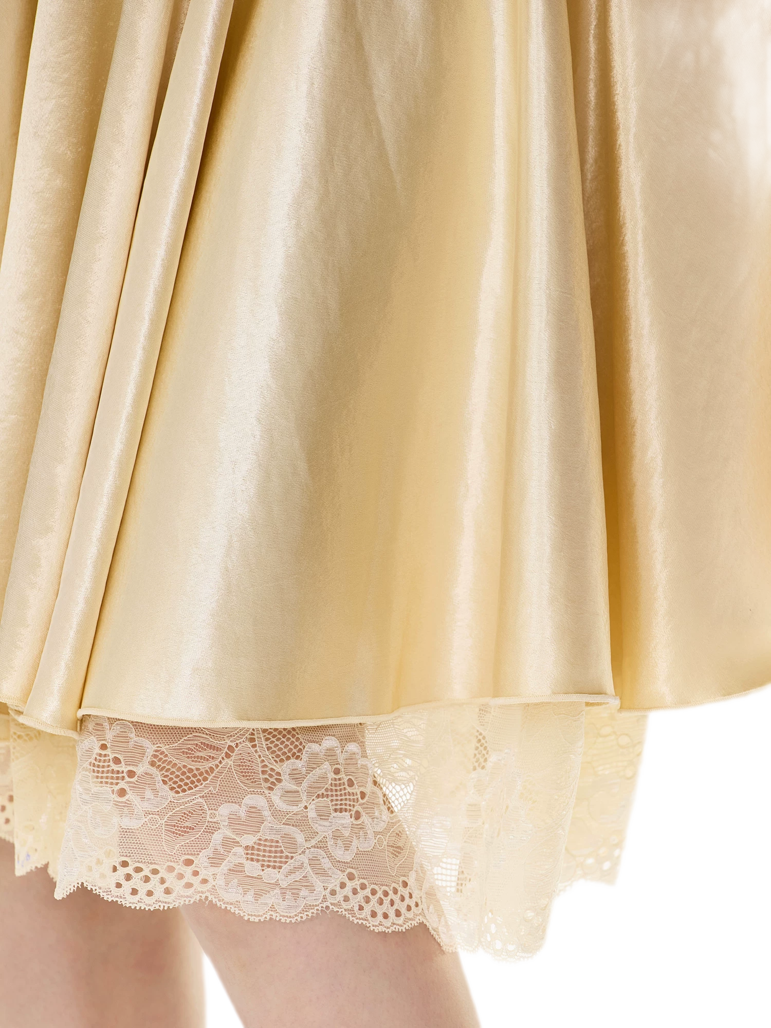 Lace Splice A-Line Skirt