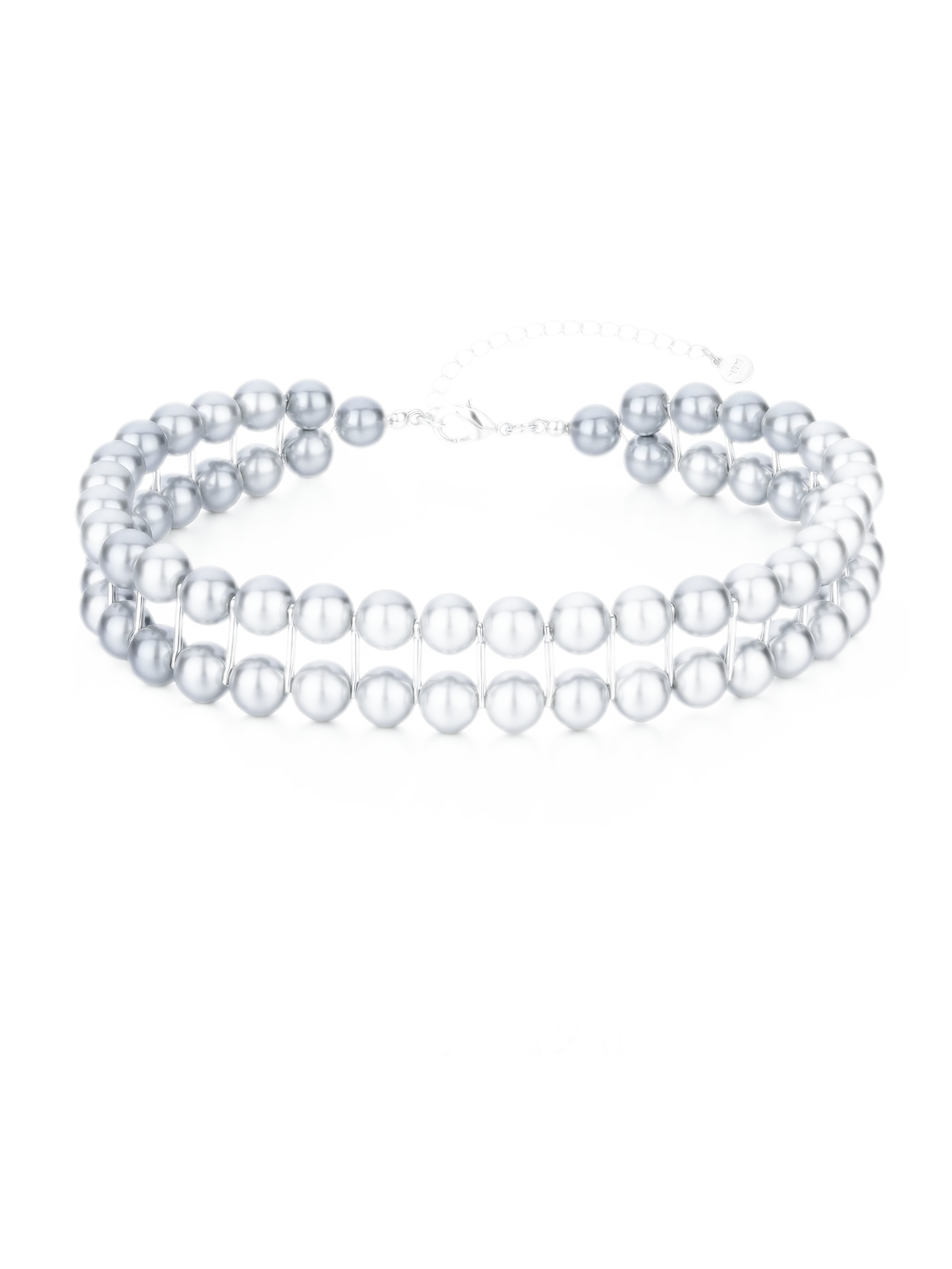 M2M Original Vintage Double Layer Pearl Metal Choker