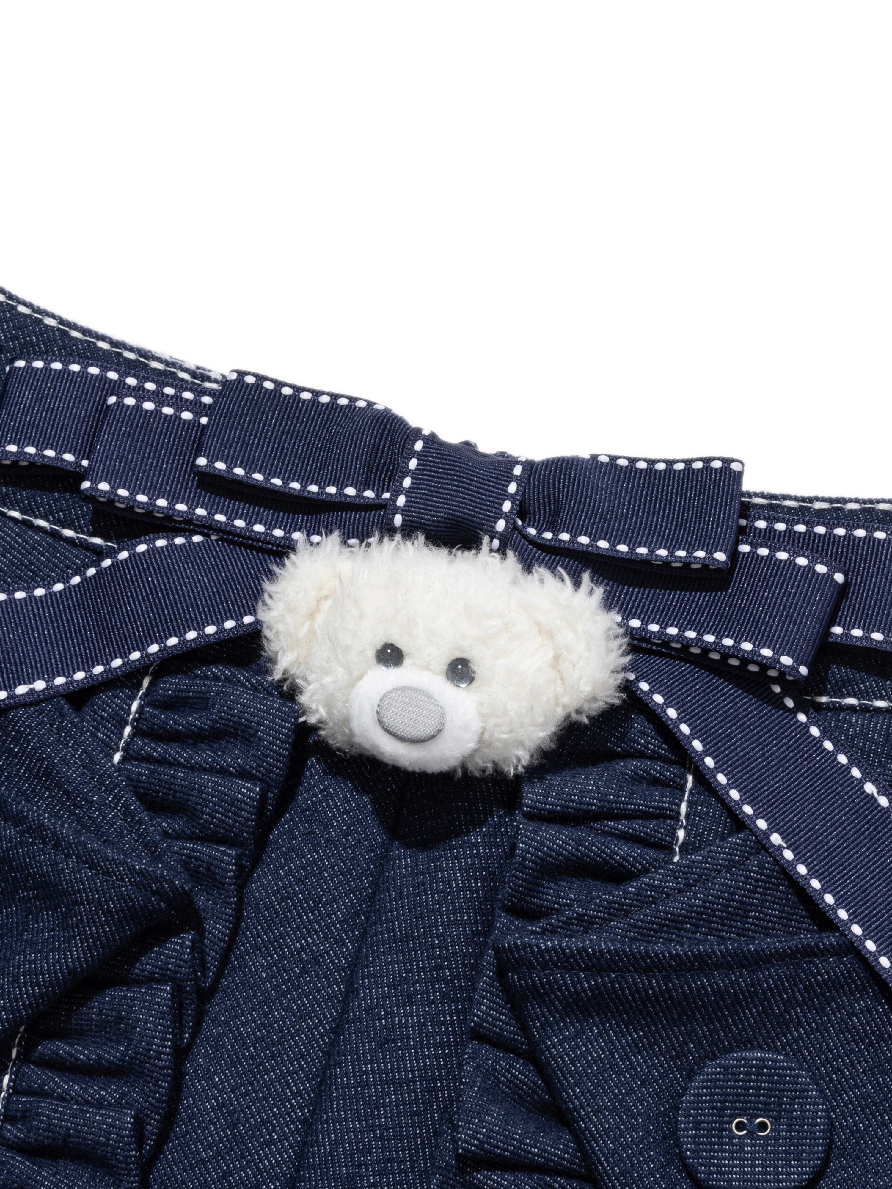 Bow Lace Denim Skort