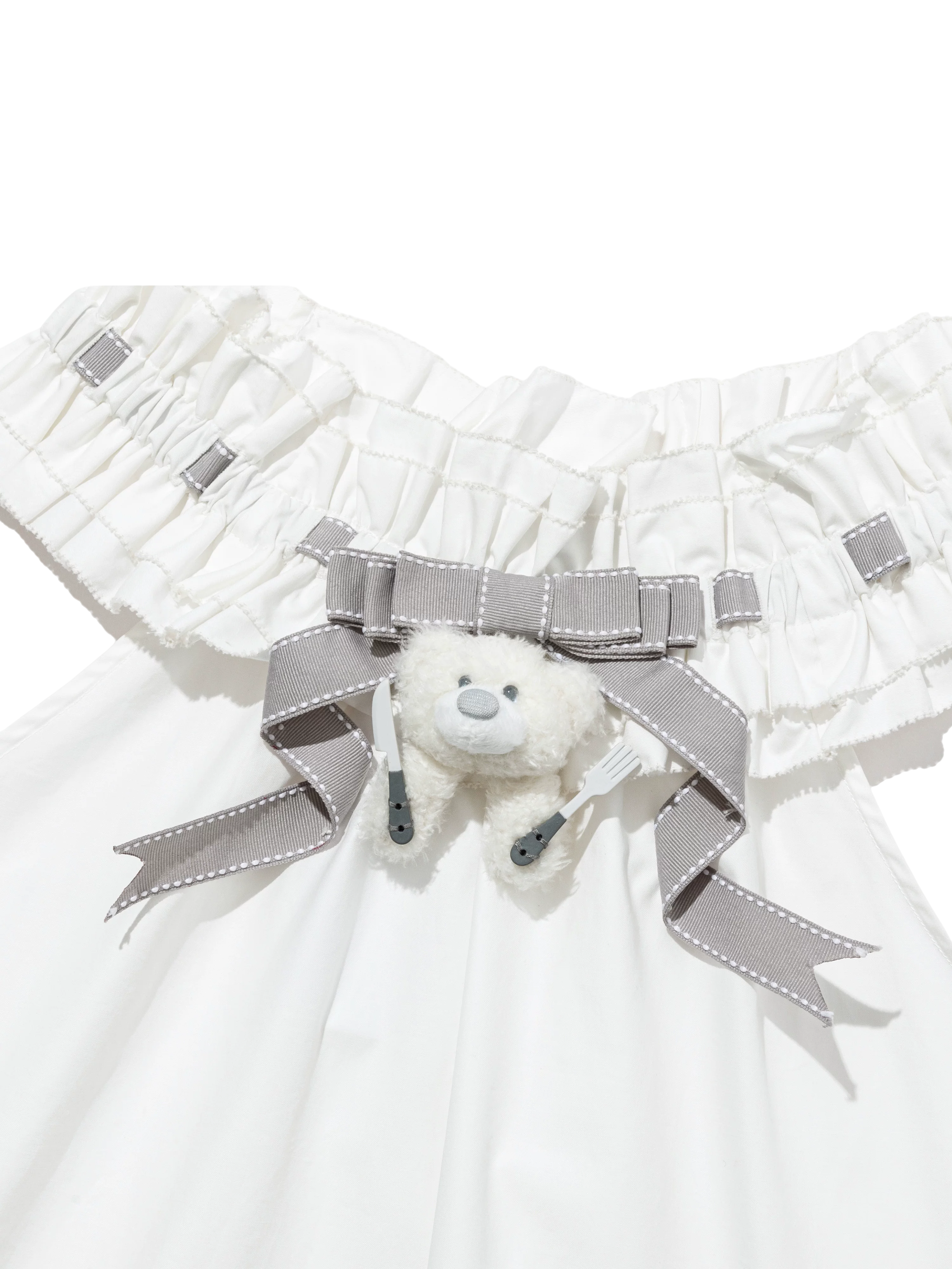Spring/Summer 2026 White Ruched Lace Camisole