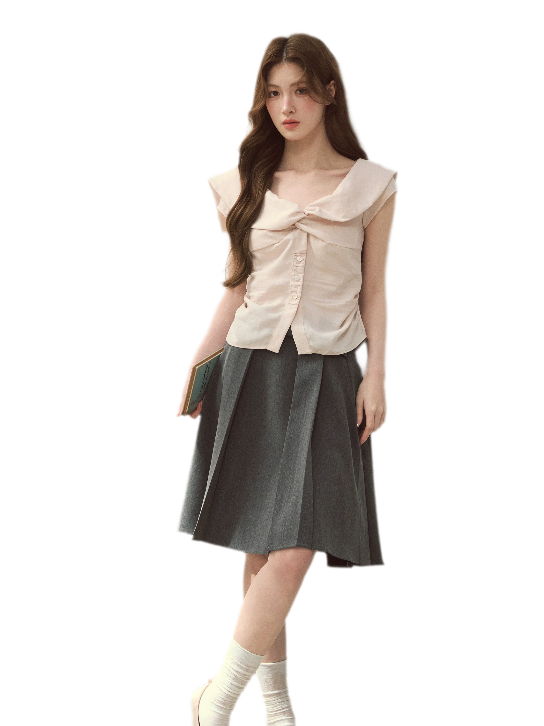 Lyocell V-Neck Blouse