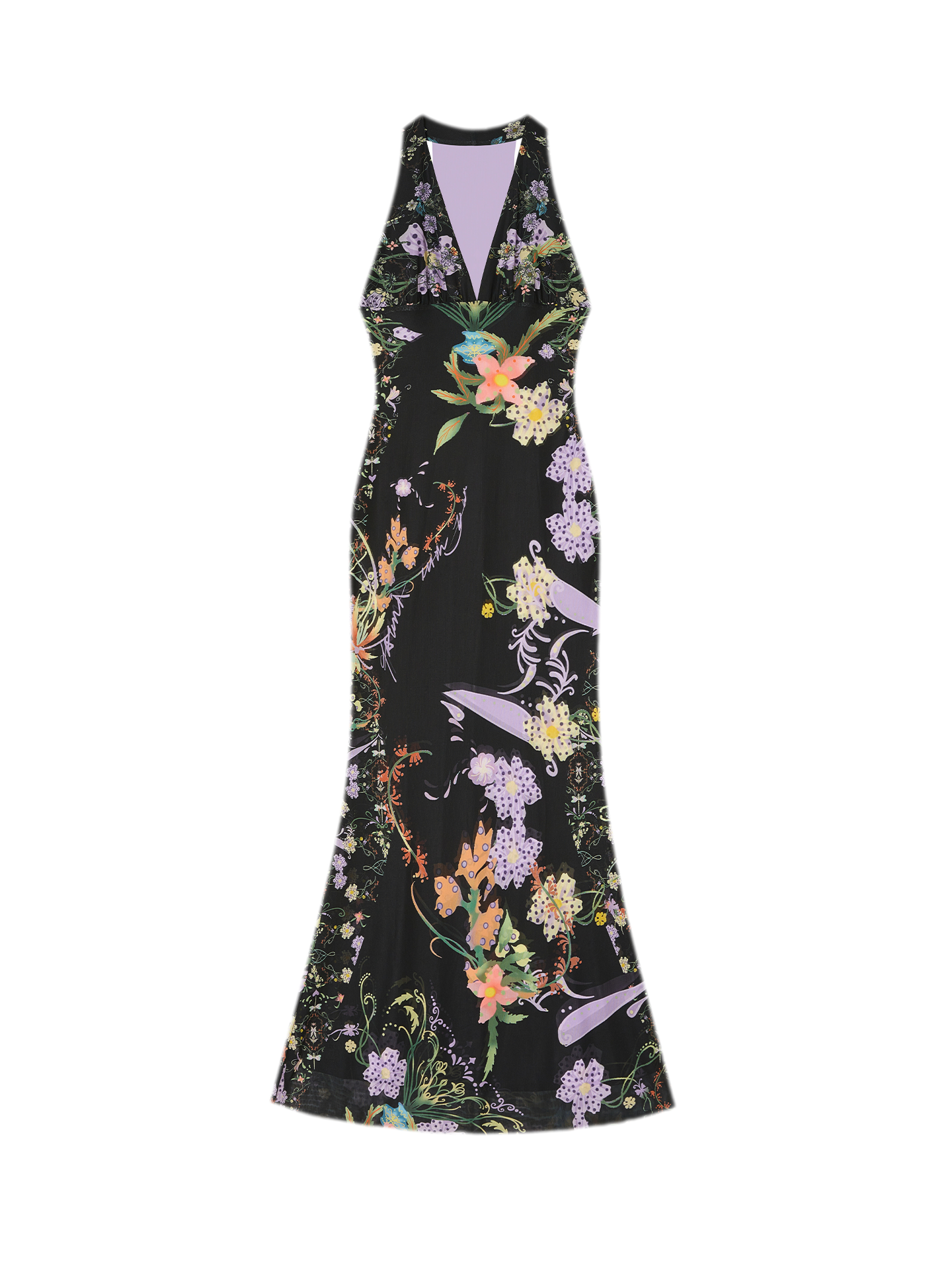 Romantic Floral Halter Long Dress