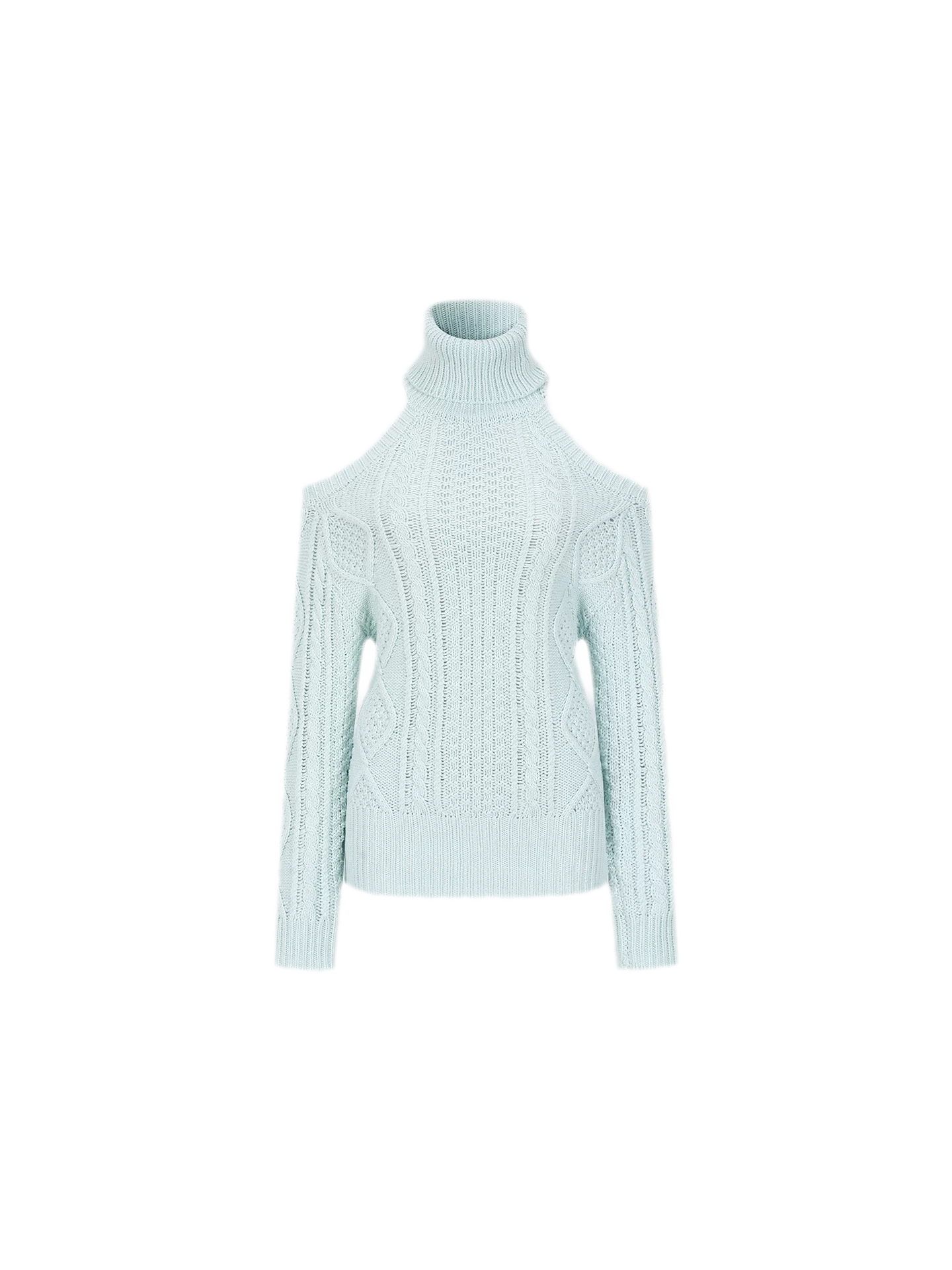 Cable-Knit Cutout Turtleneck Sweater