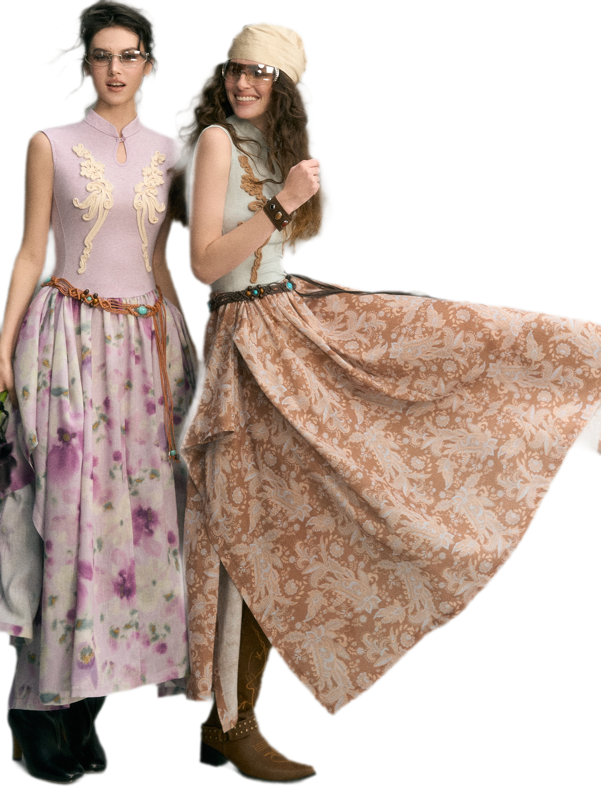 Midi-Kleid in Leinenoptik mit asymmetrischem Saum