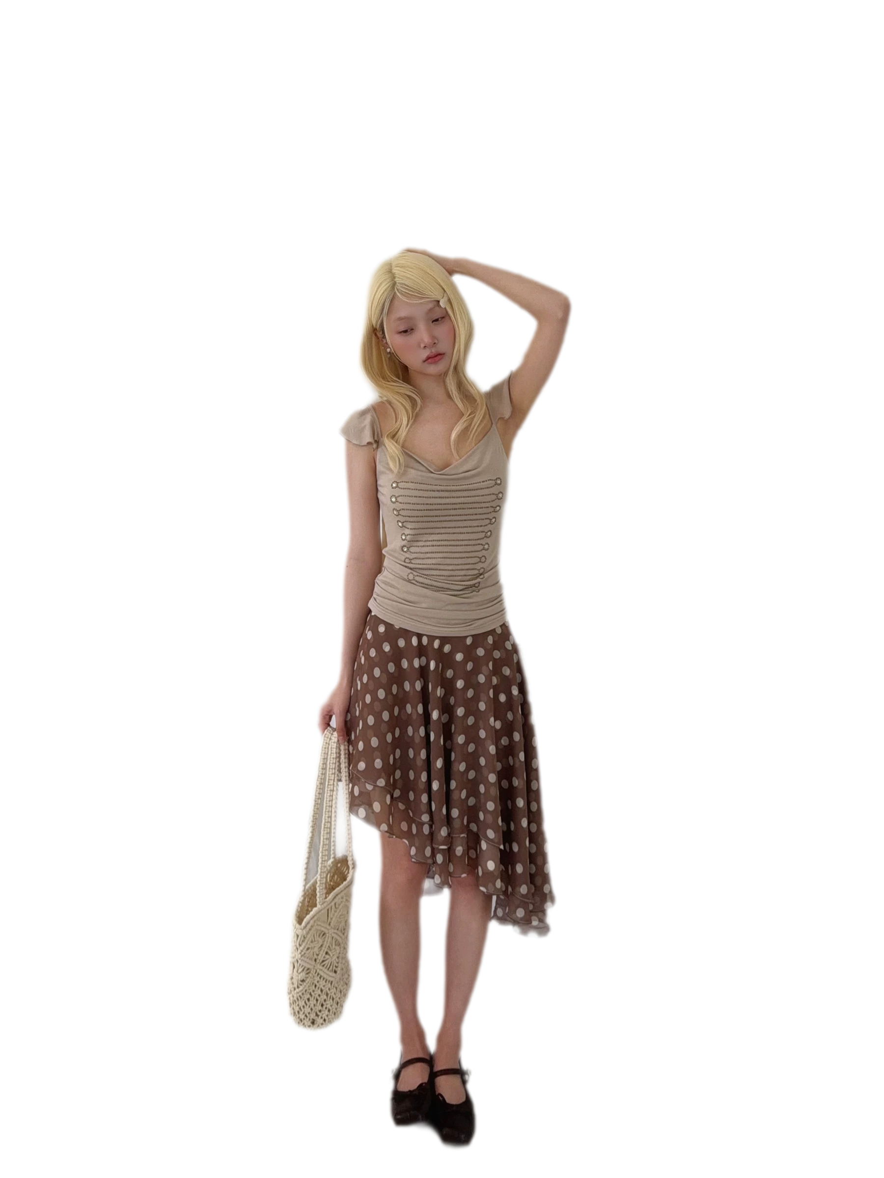 Ruffled Rhinestone Camisole