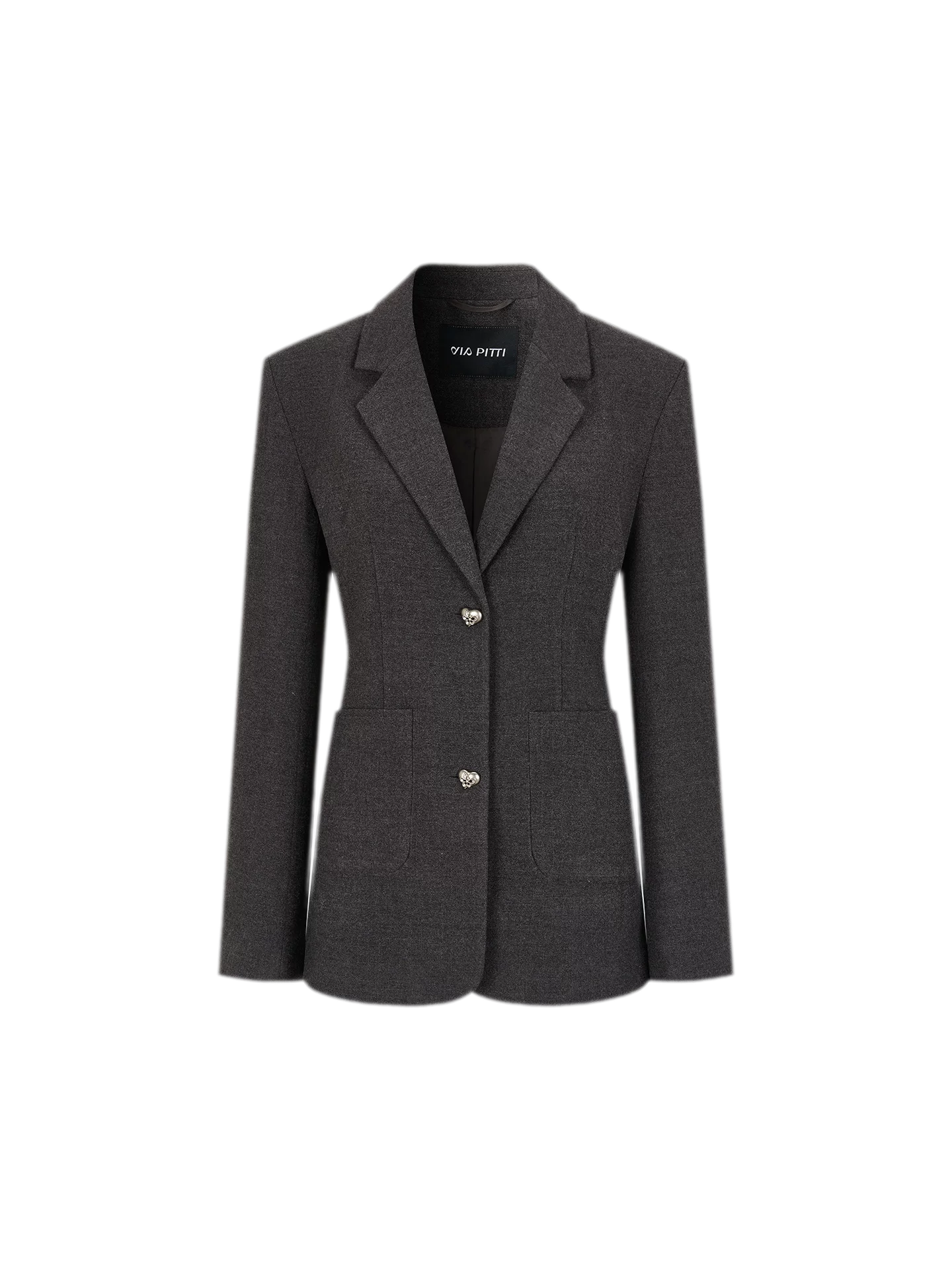 Textured Double-Button Tailored Blazer