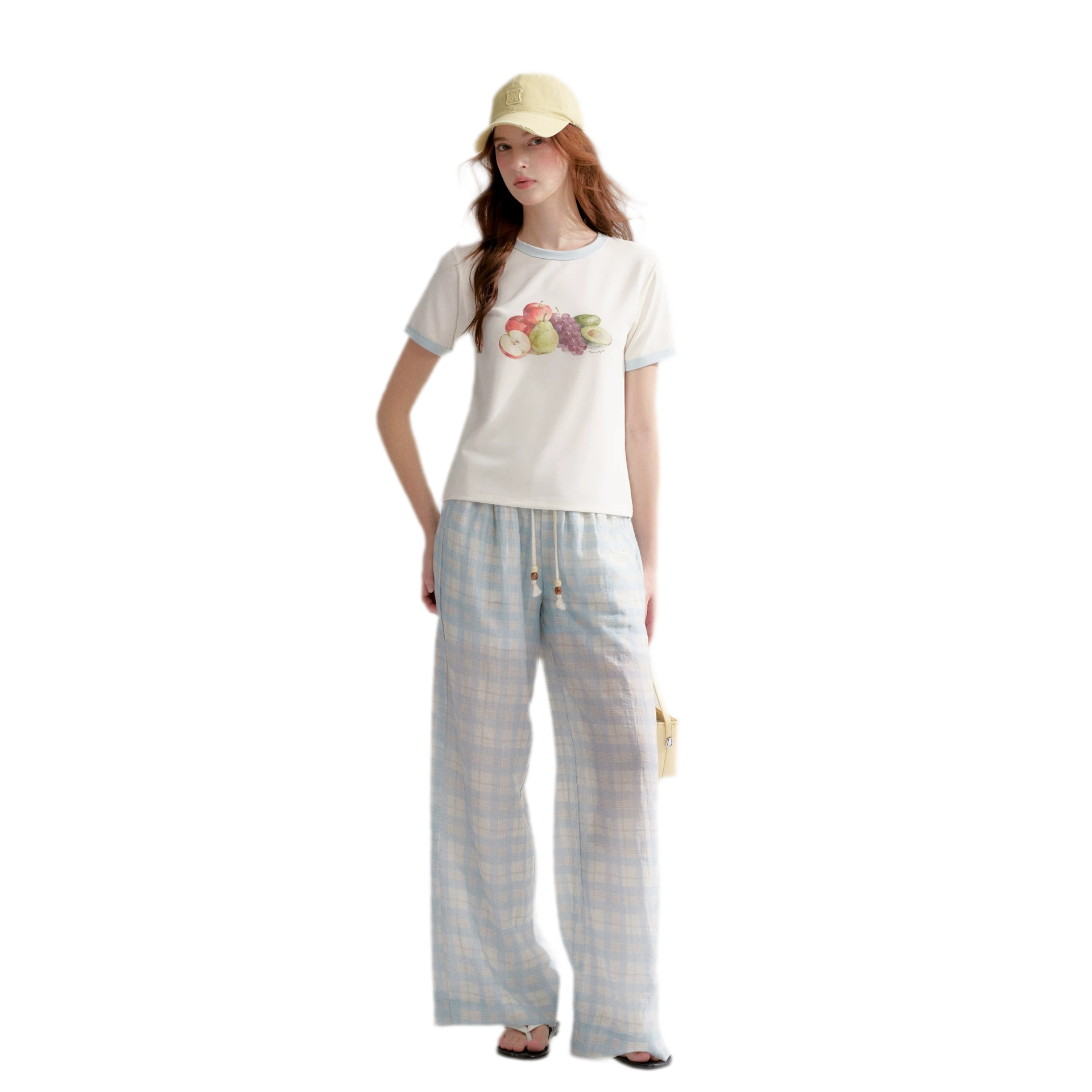 Rhinestone Fruit Print Tee