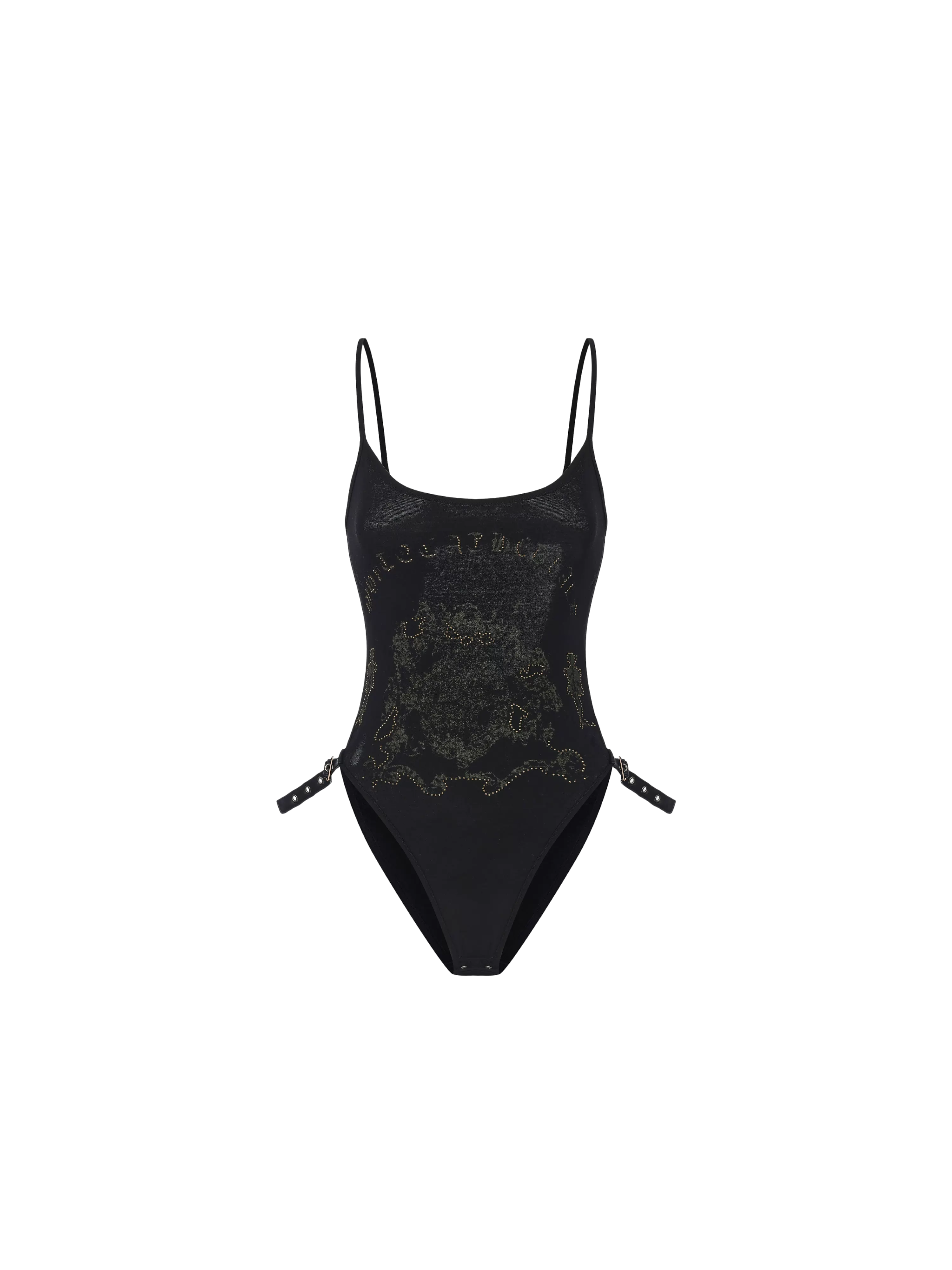 Gothic Print Waist-Exposed Vest
