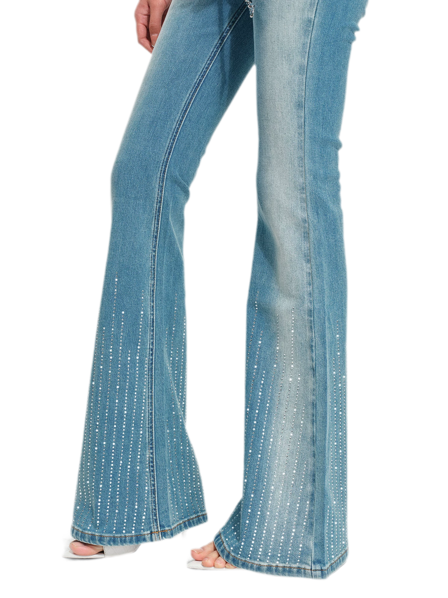 Shimmer Micro-Flare Jeans