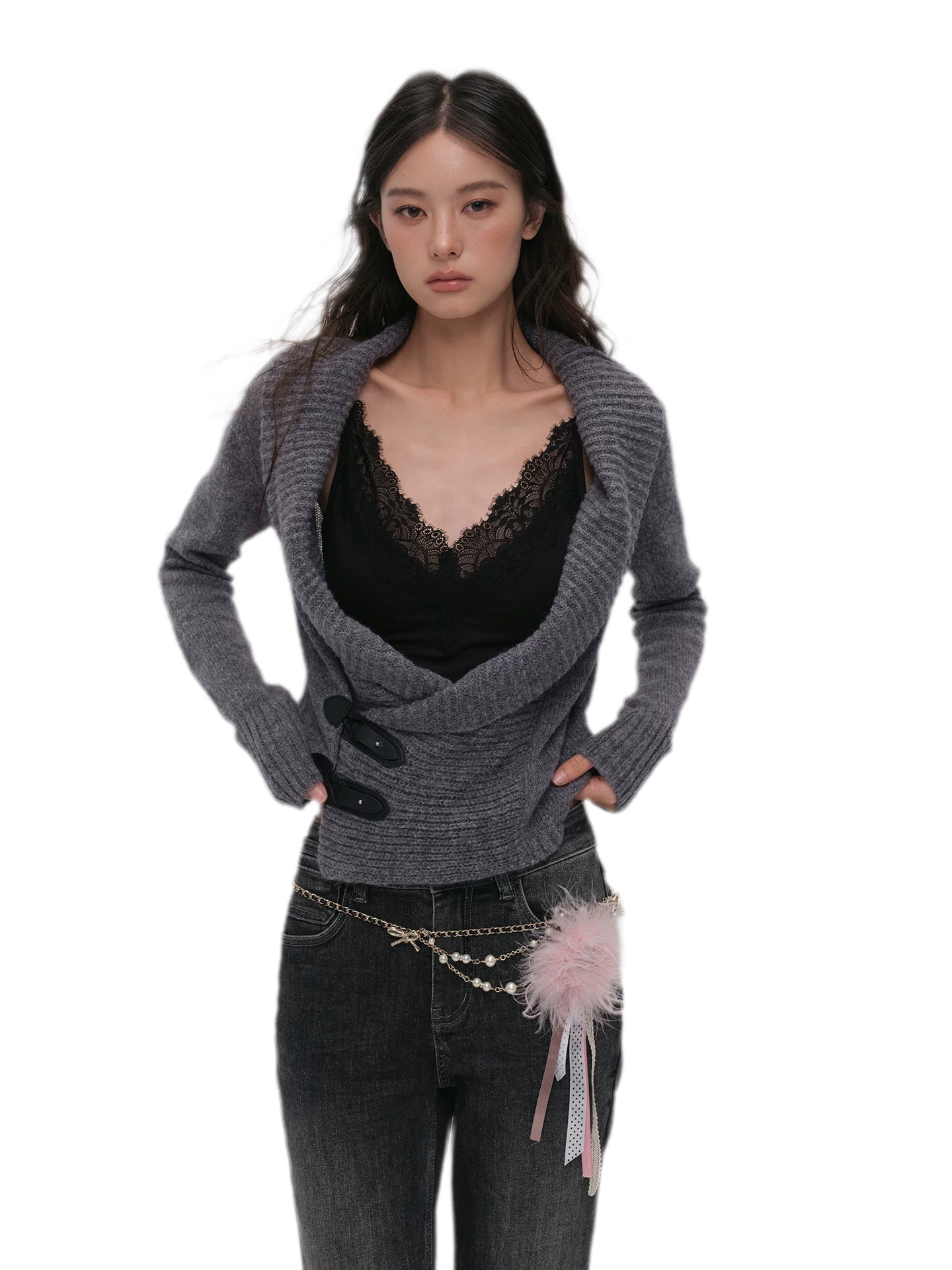 Wool Blend Shawl Cardigan