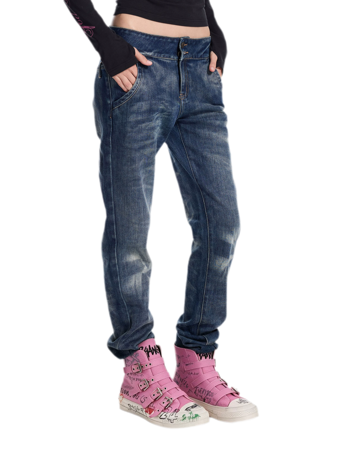 Snowflake Wash Slim Tapered Jeans