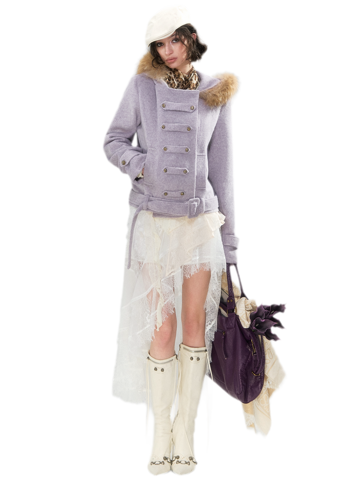 Wool Belted Hooded Coat