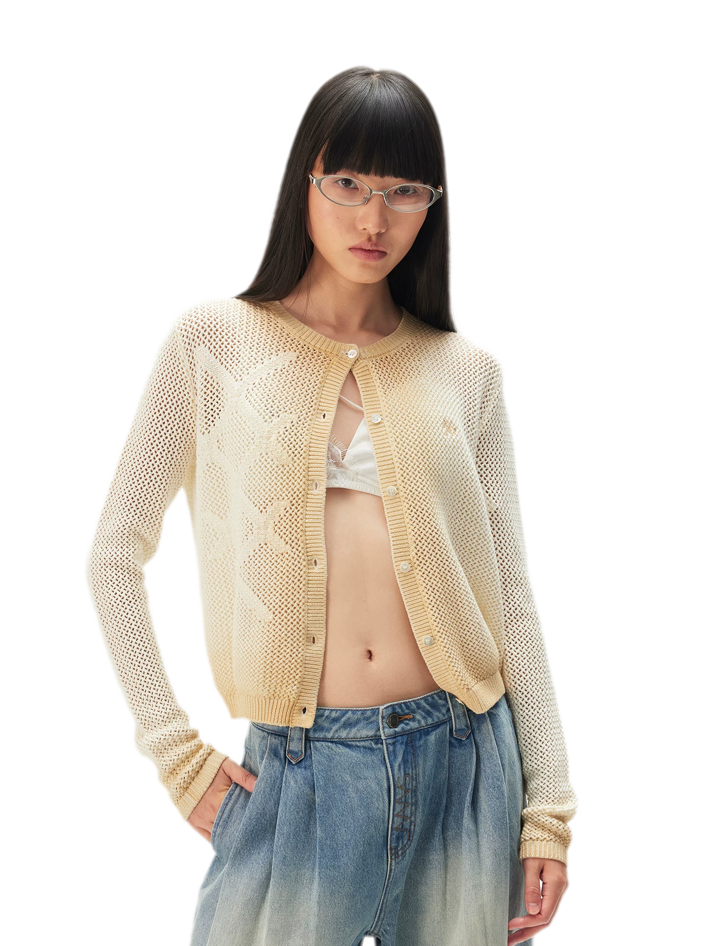 Cotton Openwork Cardigan