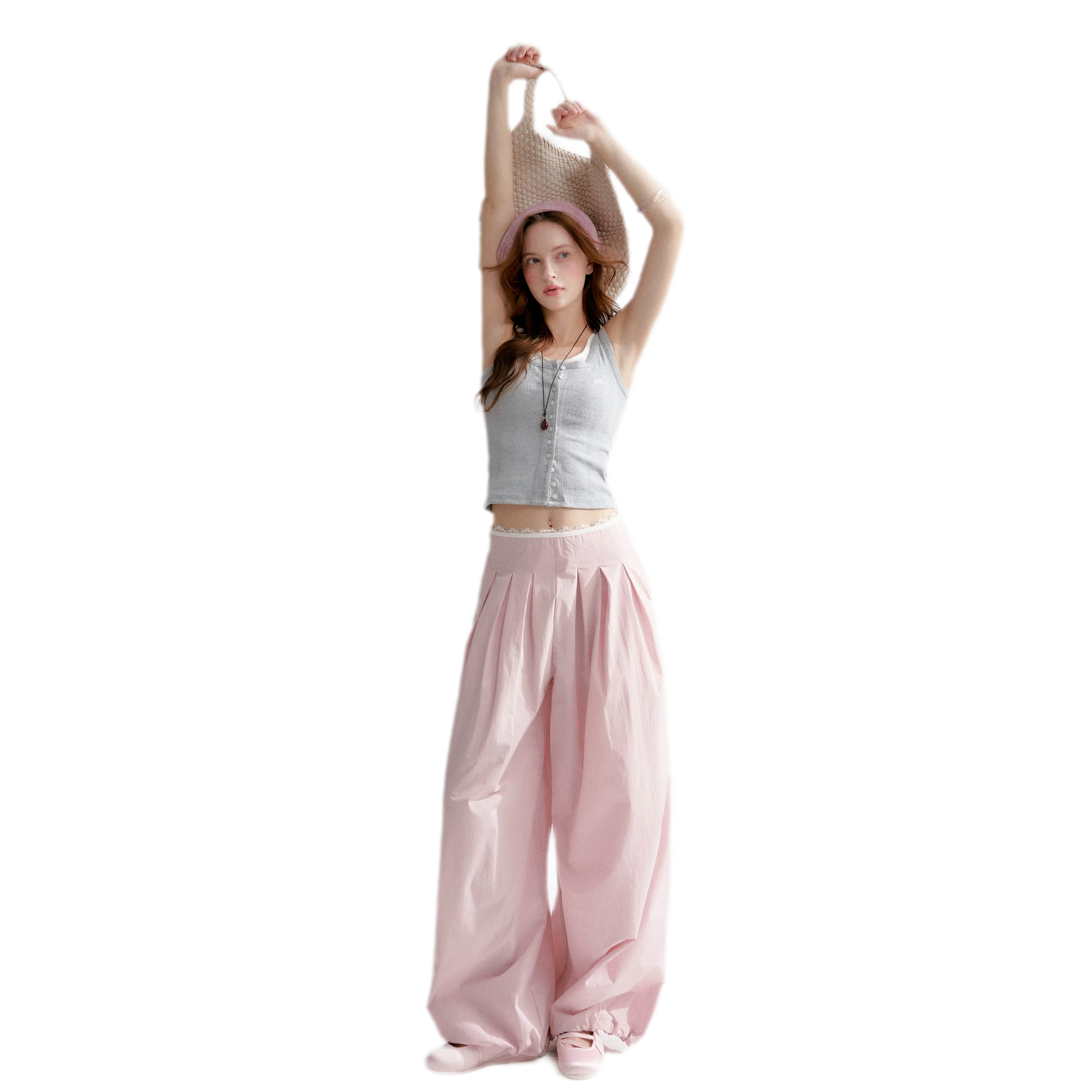 Lightweight Pleated Balloon Pants