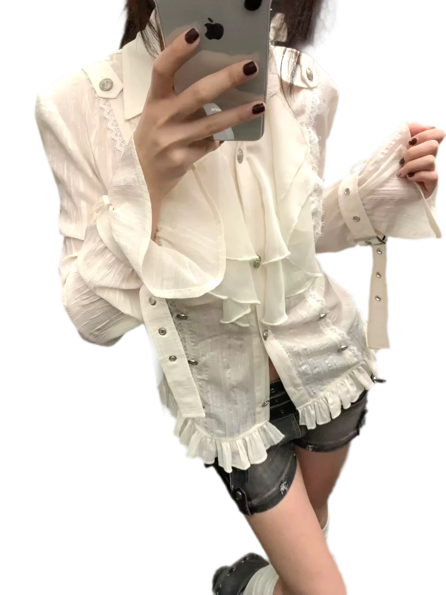 Gothic Ruffled Chiffon Shirt