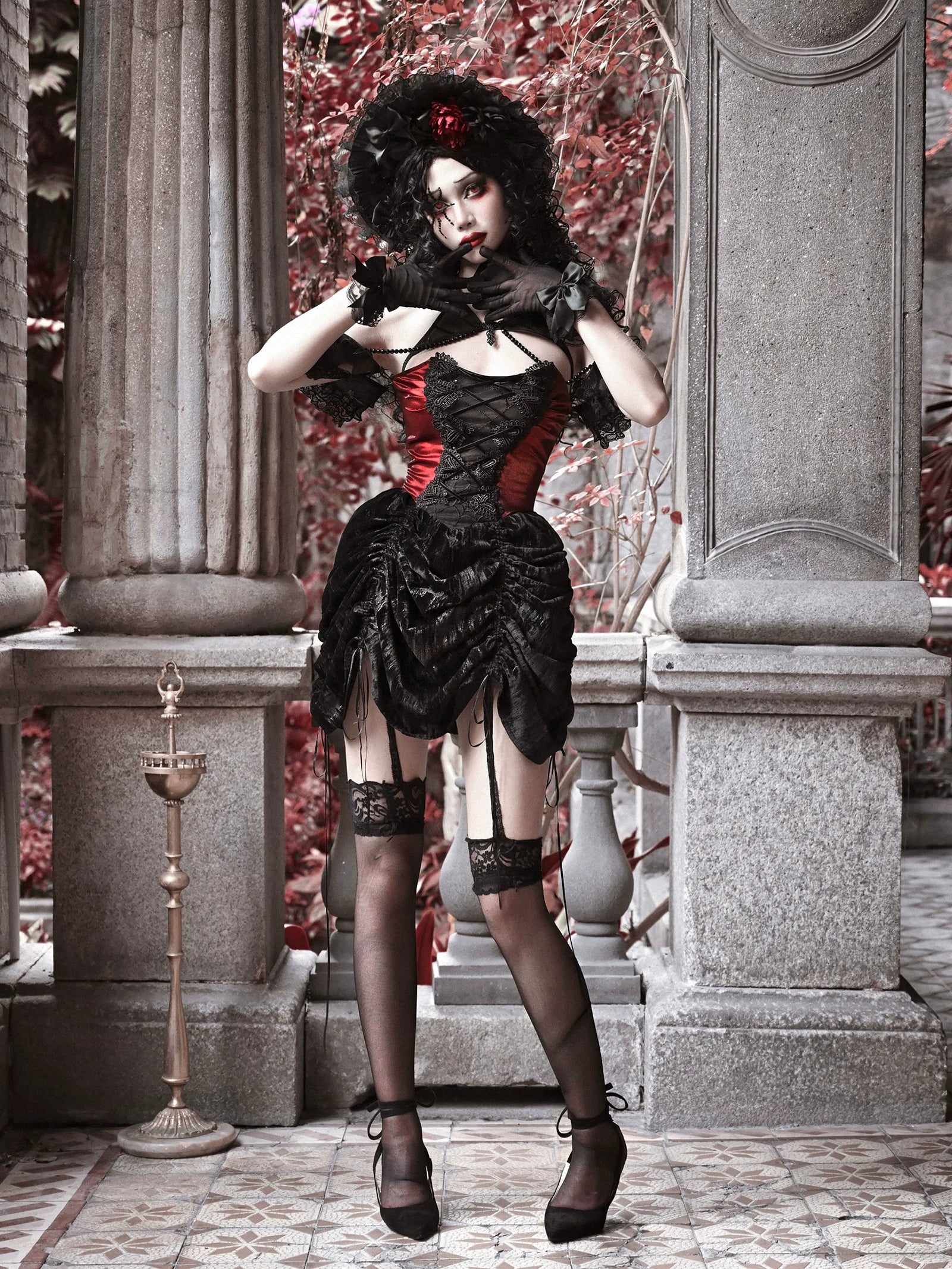 Velvet Lace Gothic Dress