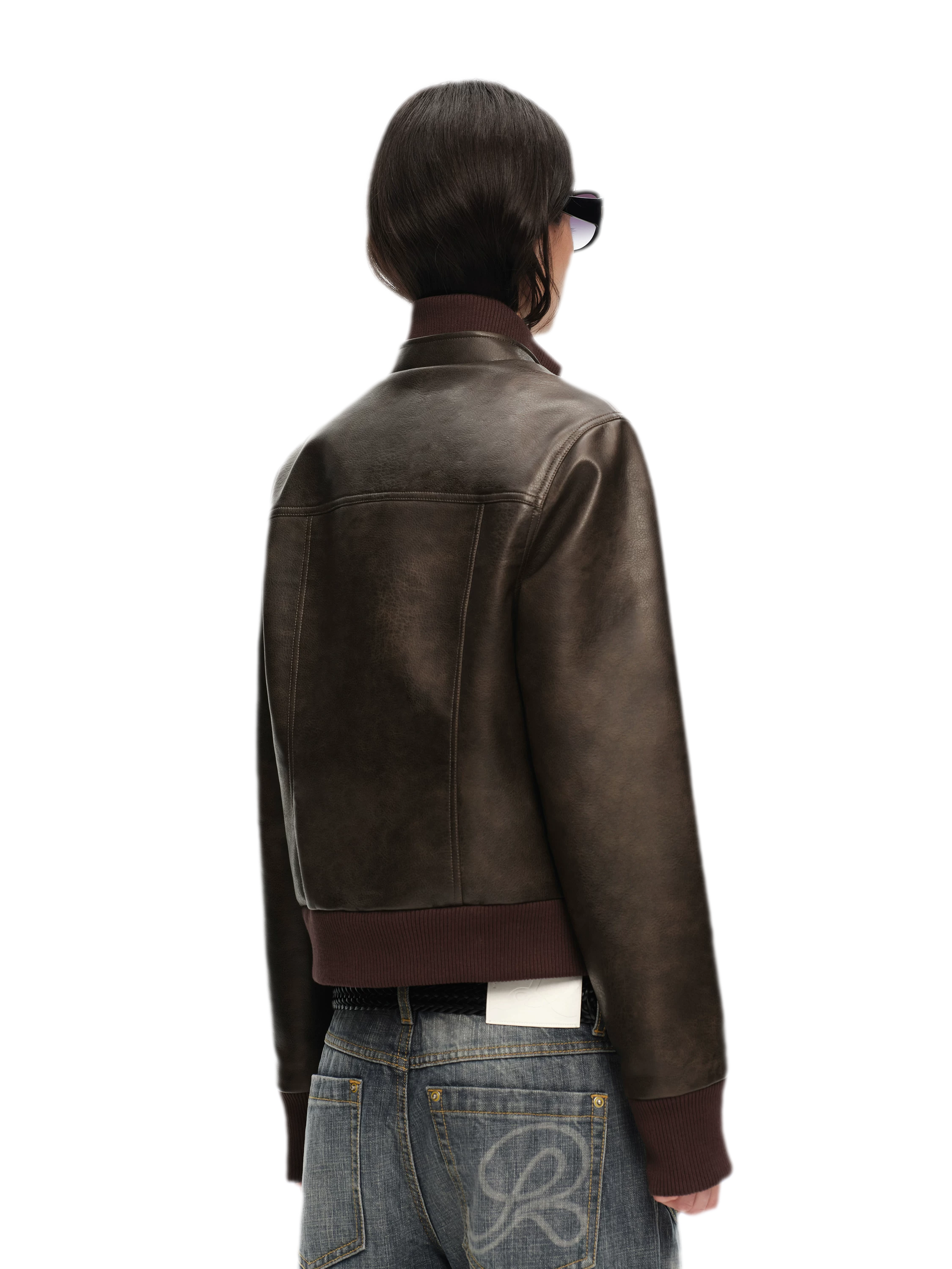 Matte Cropped Biker Jacket