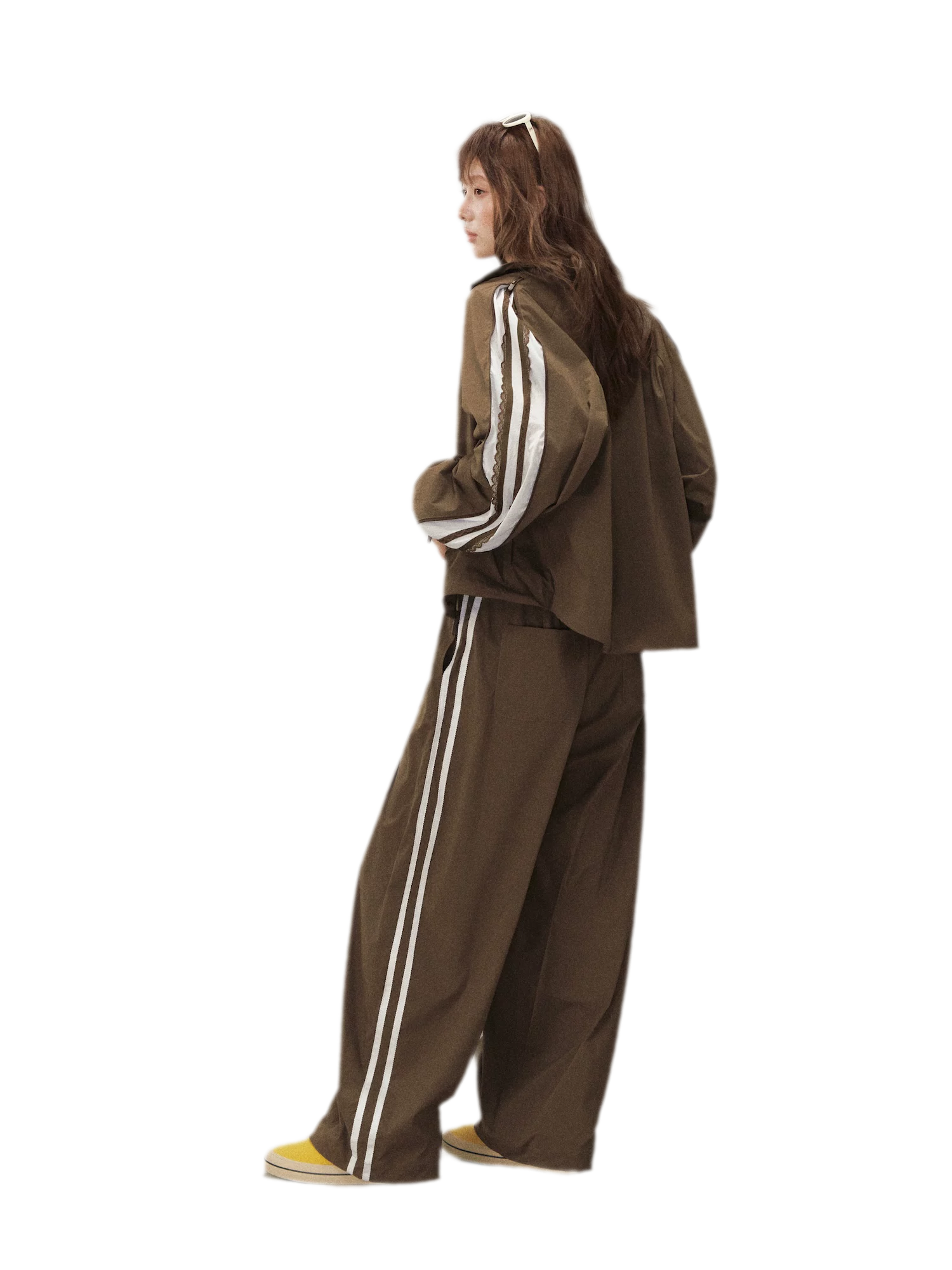 Stripe Tape Wide-Leg Pants