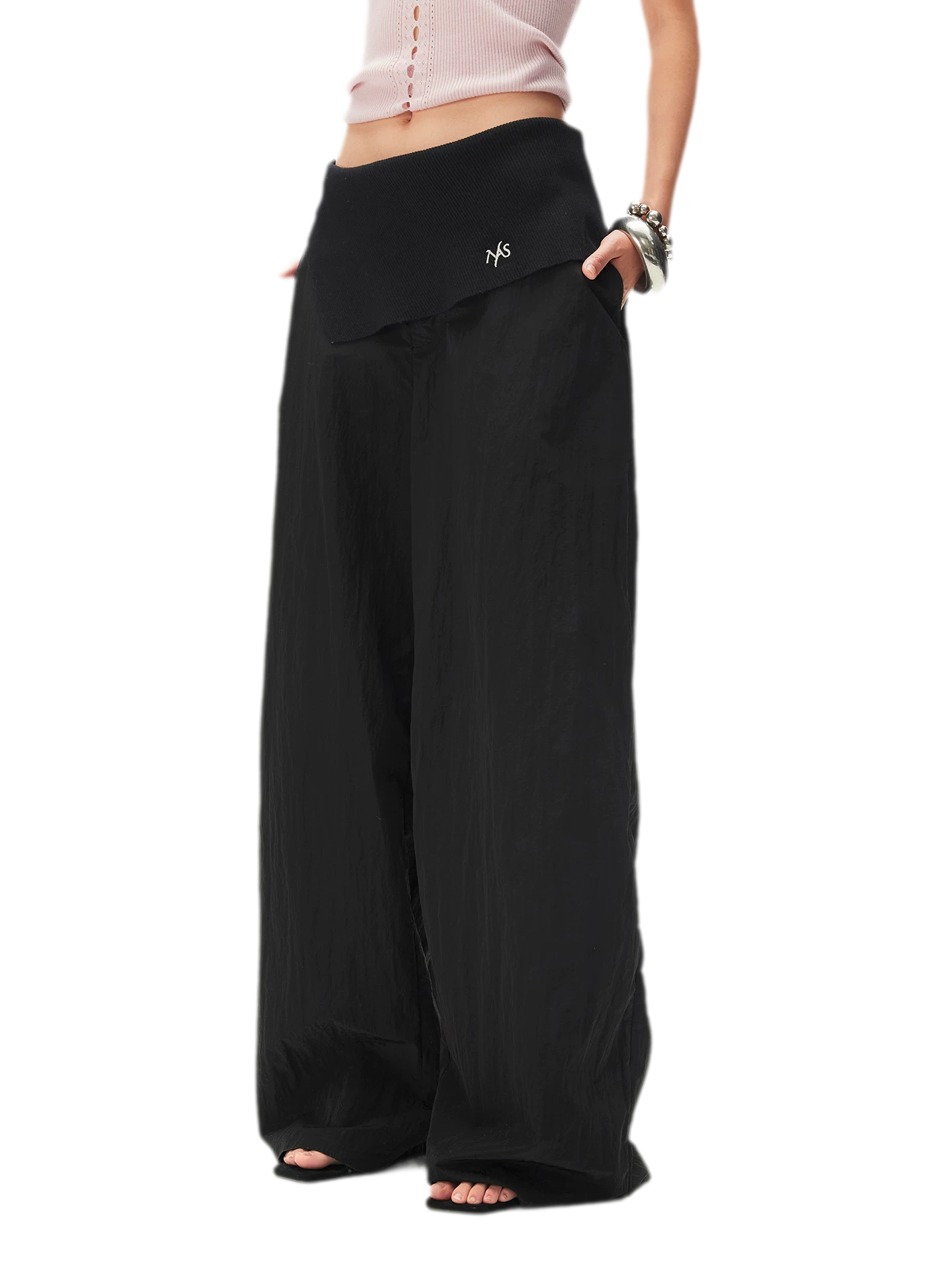 Asymmetric Wide-Leg Pants