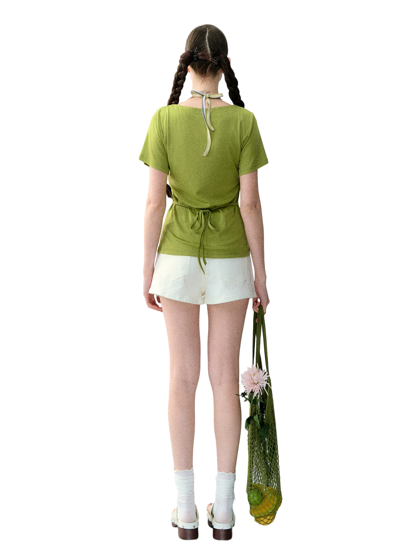Original Lyocell Colorblock V-Neck Two-Piece Set