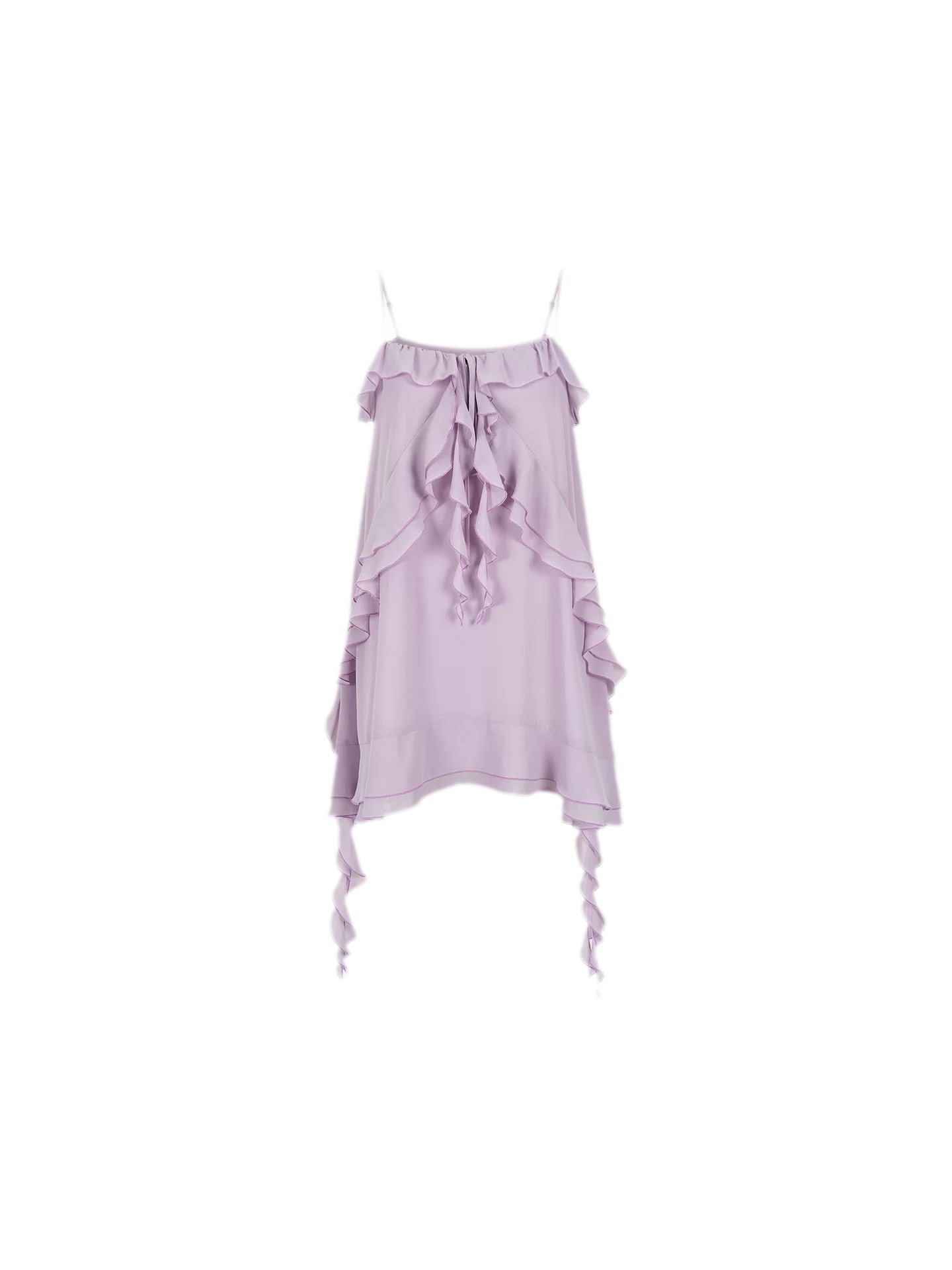 Lavender Purple Chiffon Ruffle Summer Dress