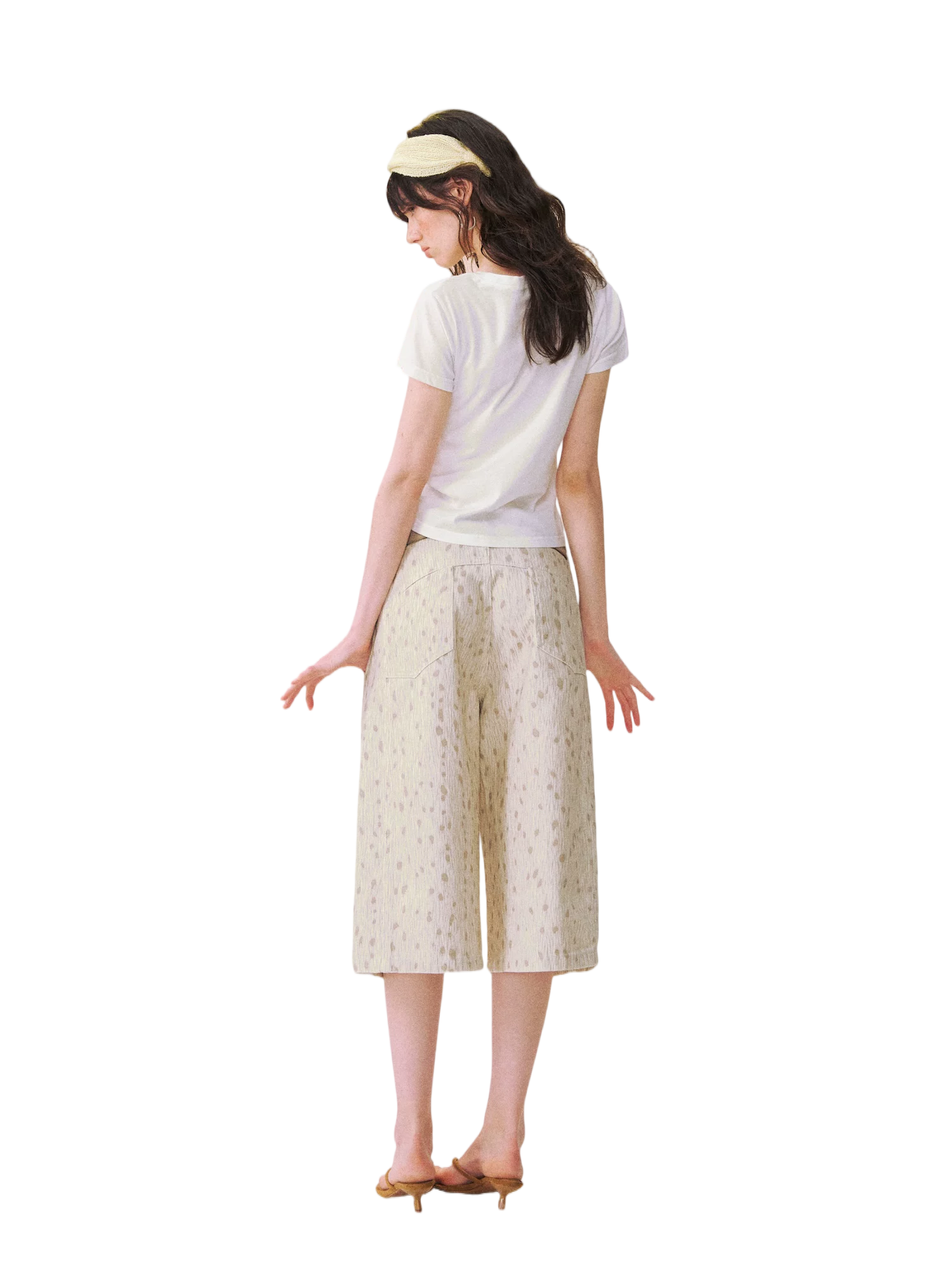 Spotted Deer Denim Mid-Length Shorts
