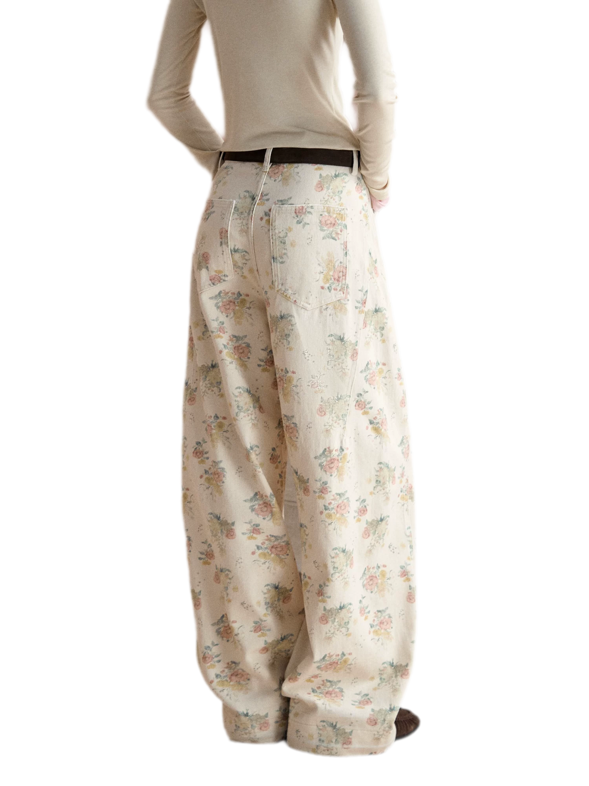 Vintage-Hose mit geschwungenem weitem Bein