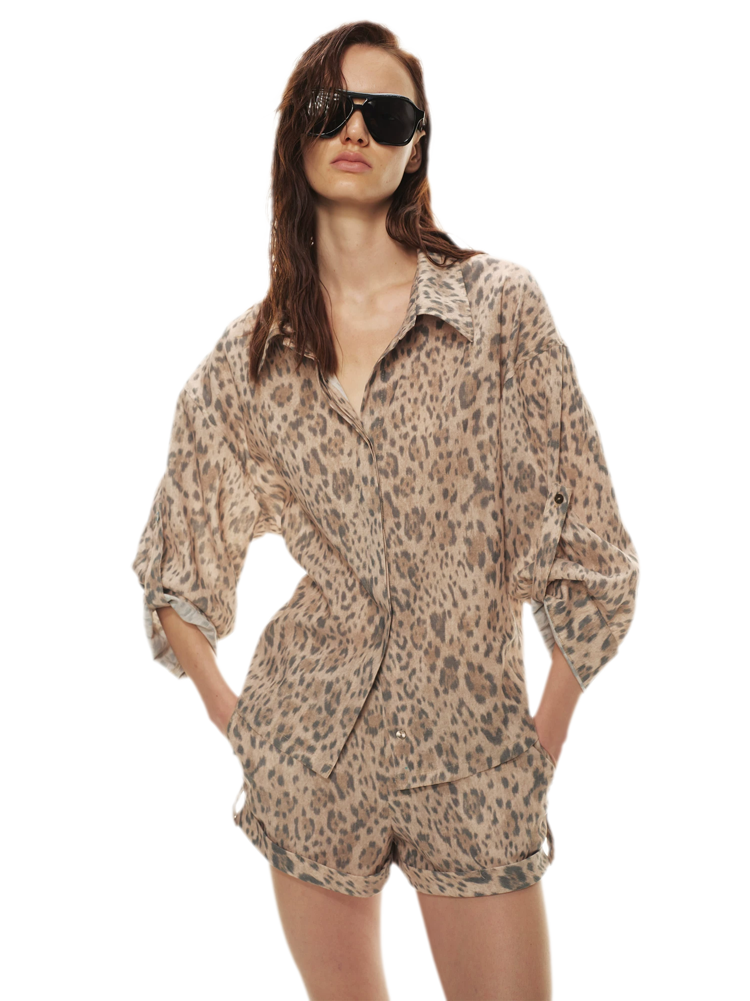 Tencel Linen Leopard Print Shirt & Short