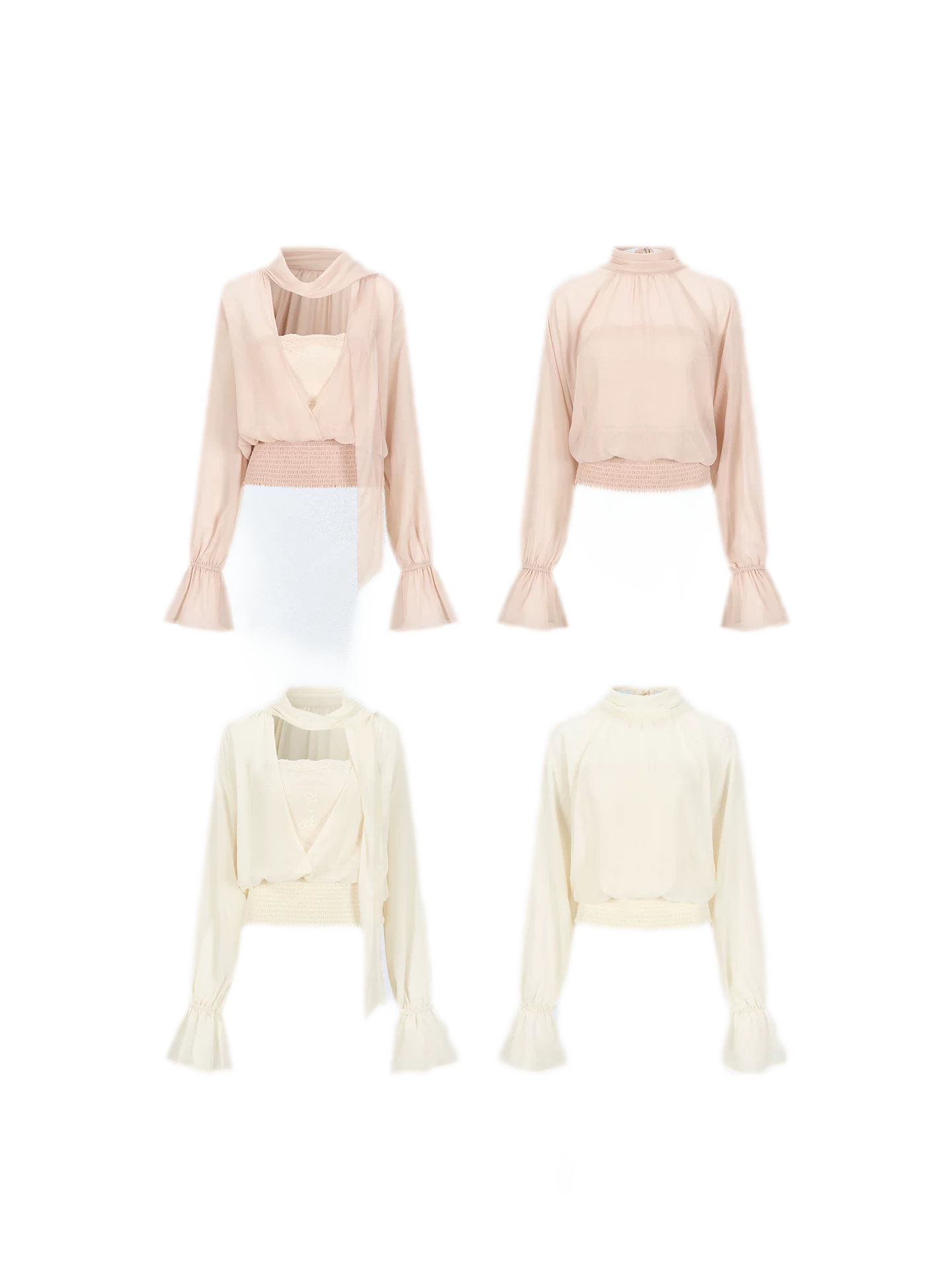 Reversible Chiffon Tie Blouse