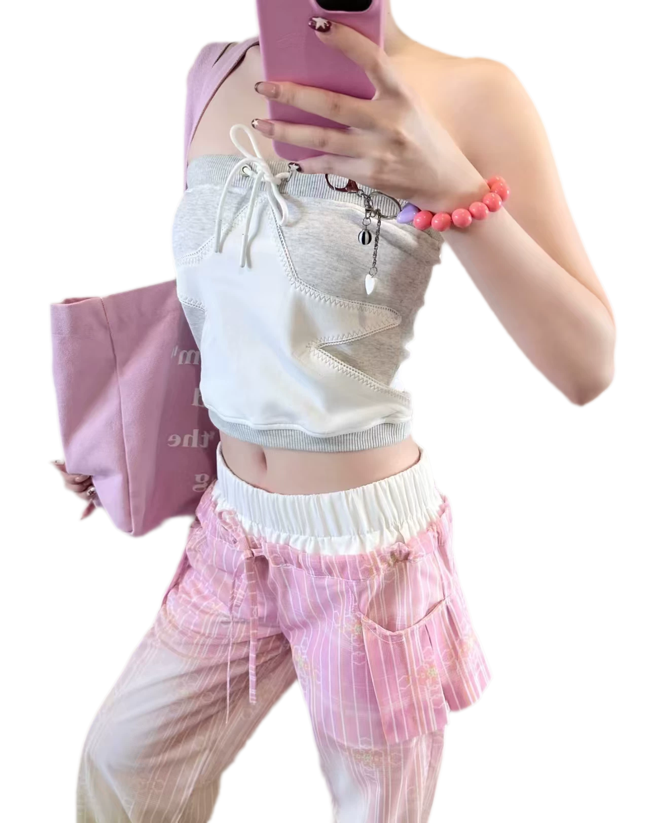 Star Ribbed Bandeau Top