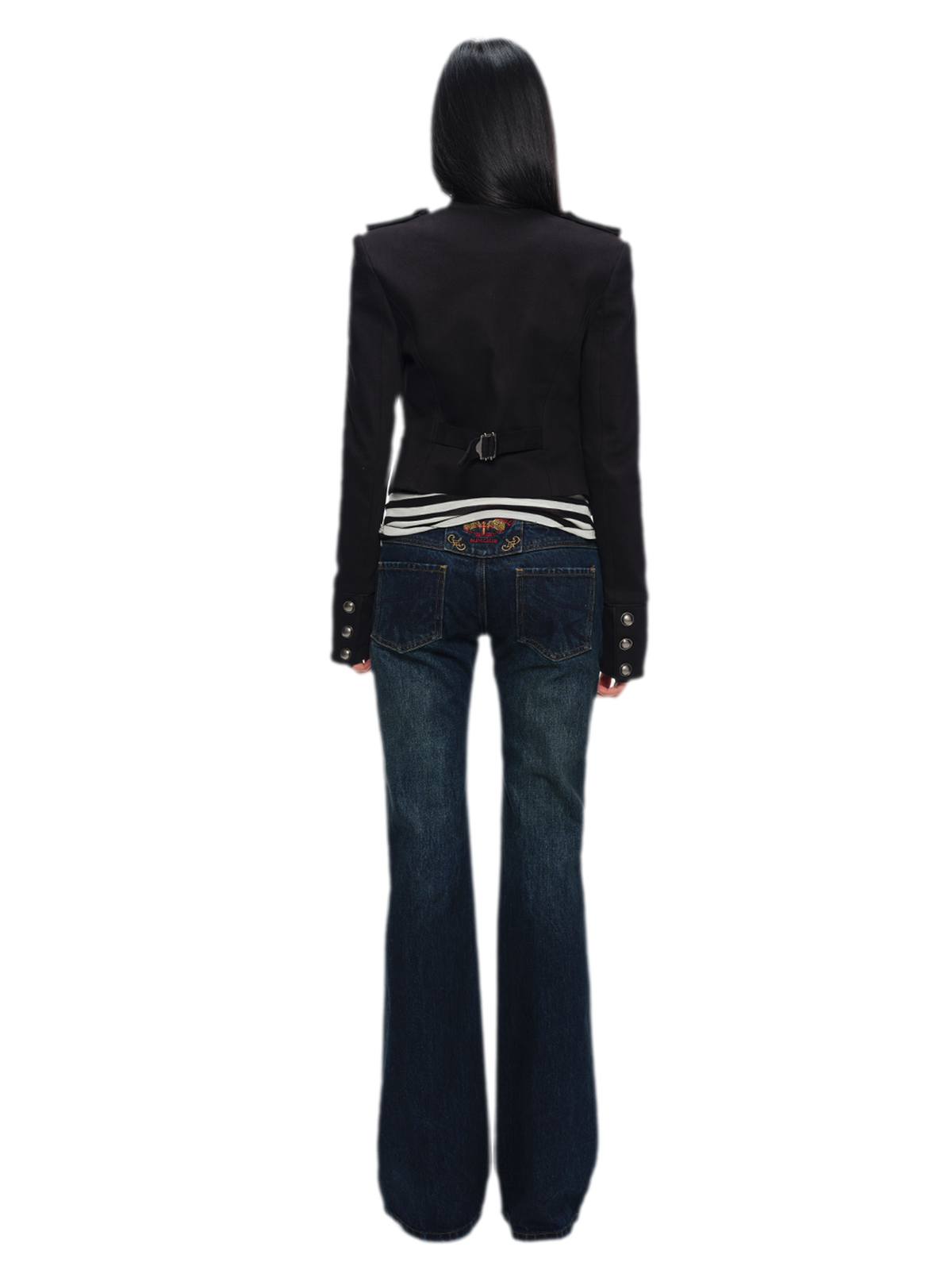 Coated Napoleon Fitted Cropped Jacket