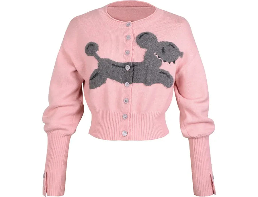 Poodle Motif Cardigan