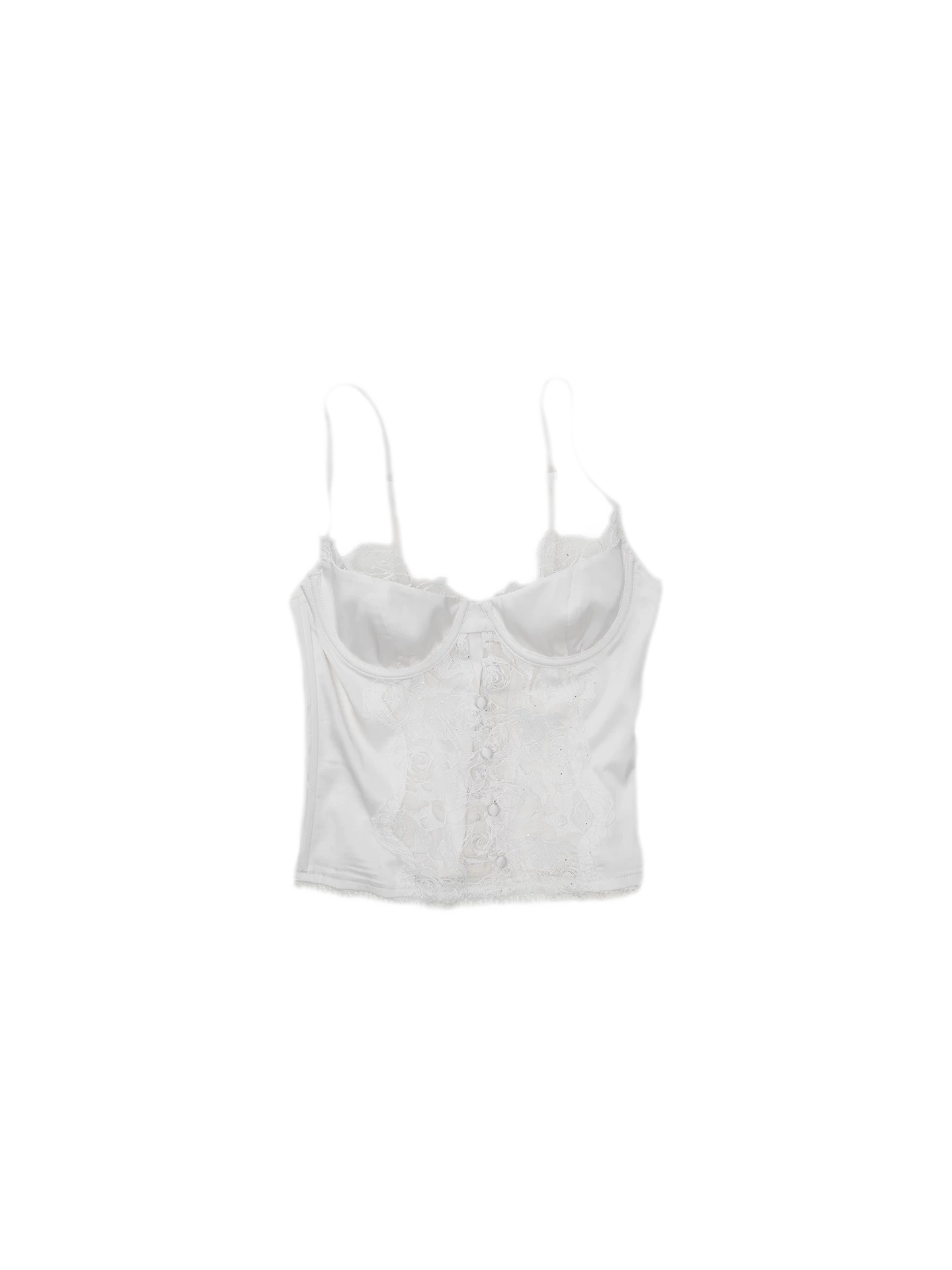 Lace Panel Satin Corset Top