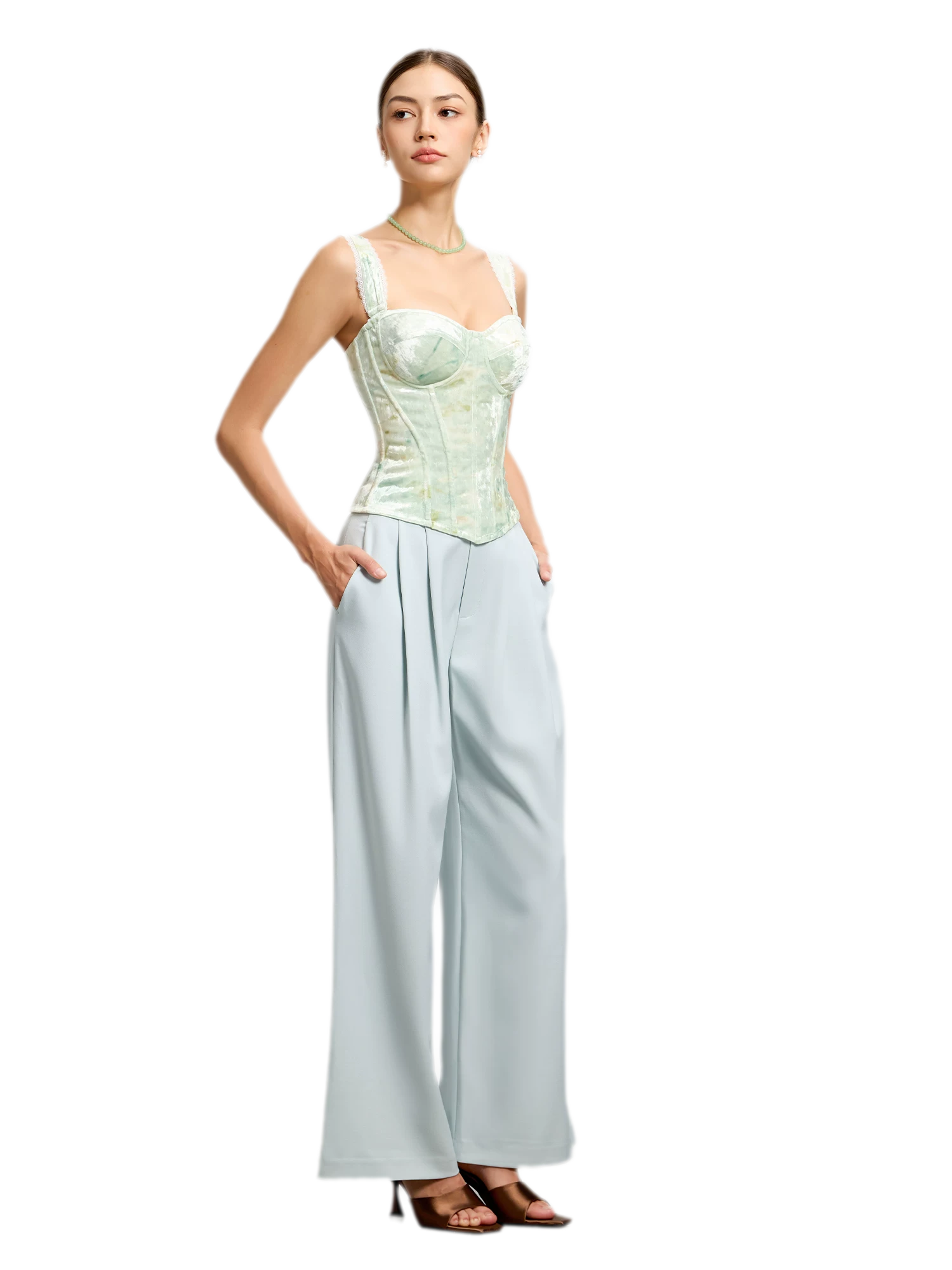 Jacquard Velvet Corset Cami