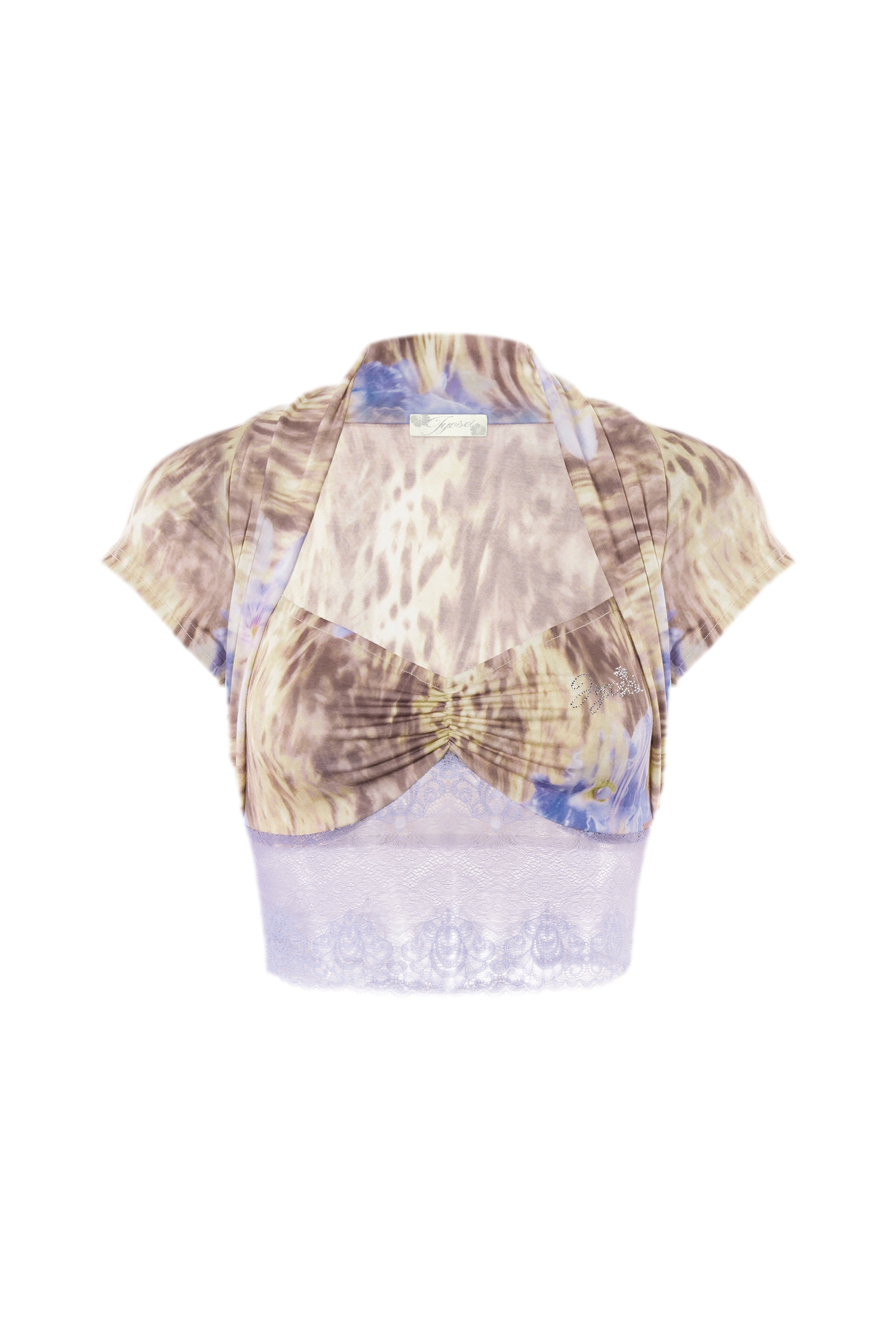 Y2K Millennium Lace Leopard Print Top
