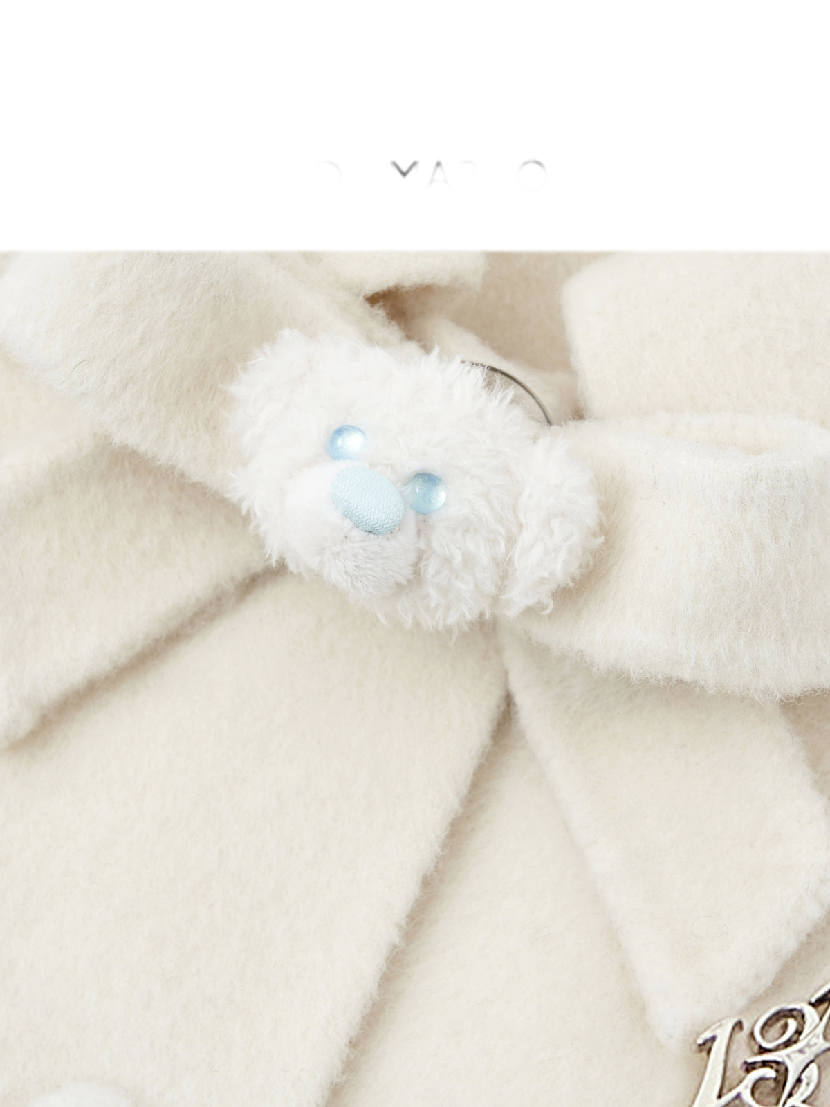 Cappotto mantella in peluche con fiocco