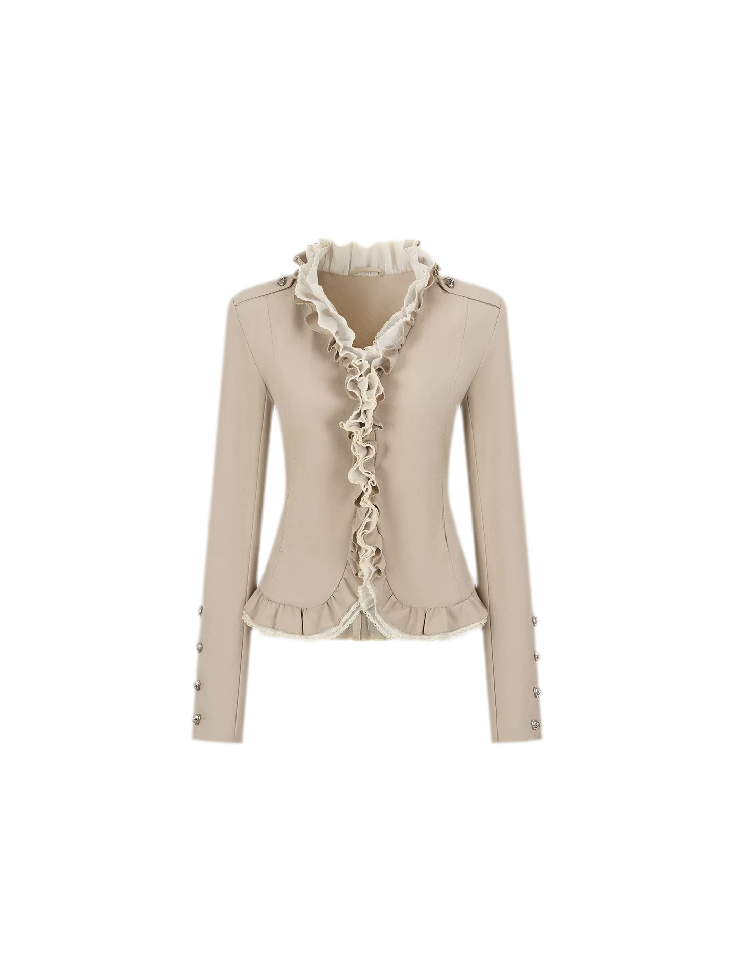 Ruffle Mesh Waist Jacket