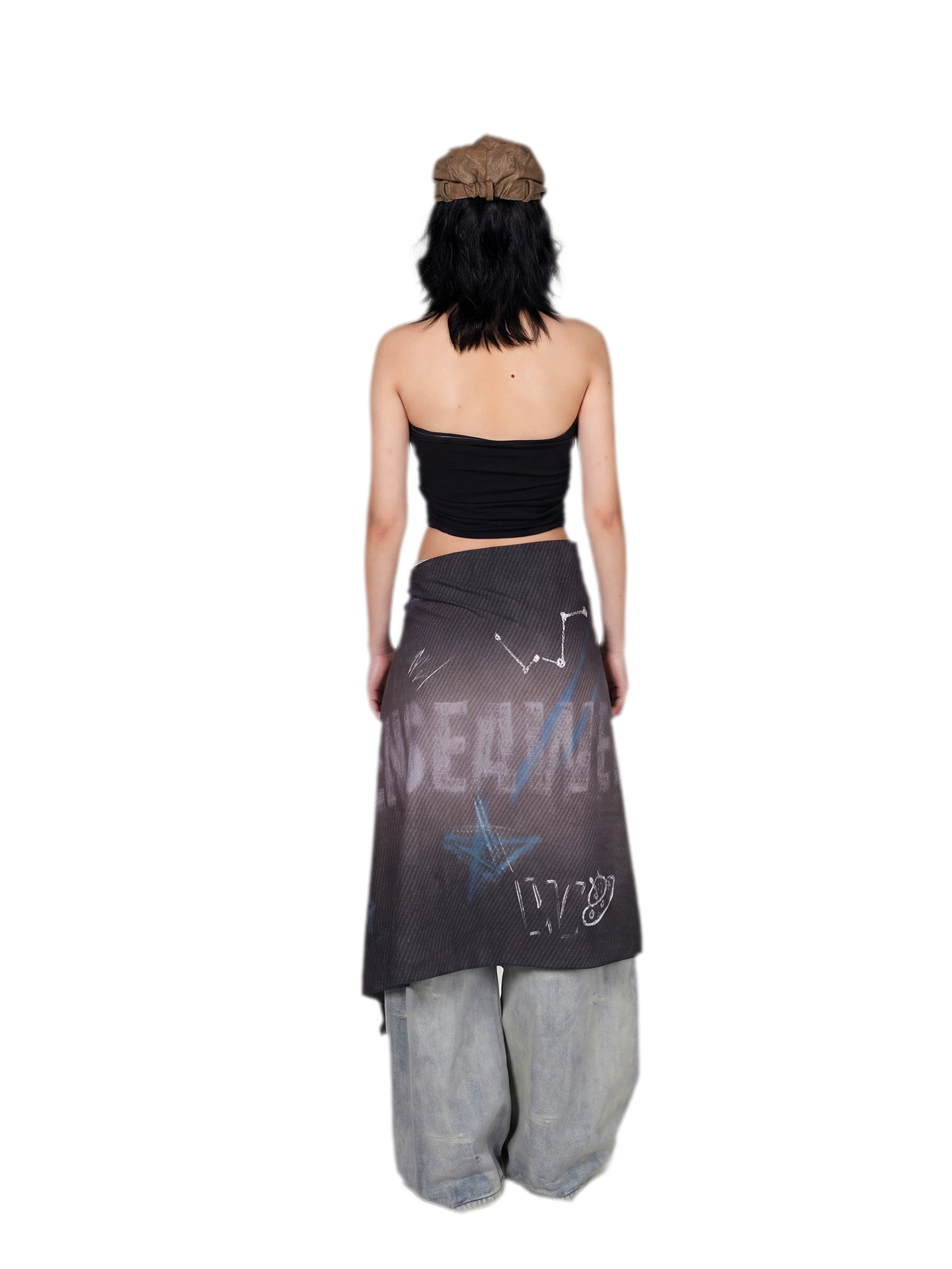 Graffiti Print Silk Scarf