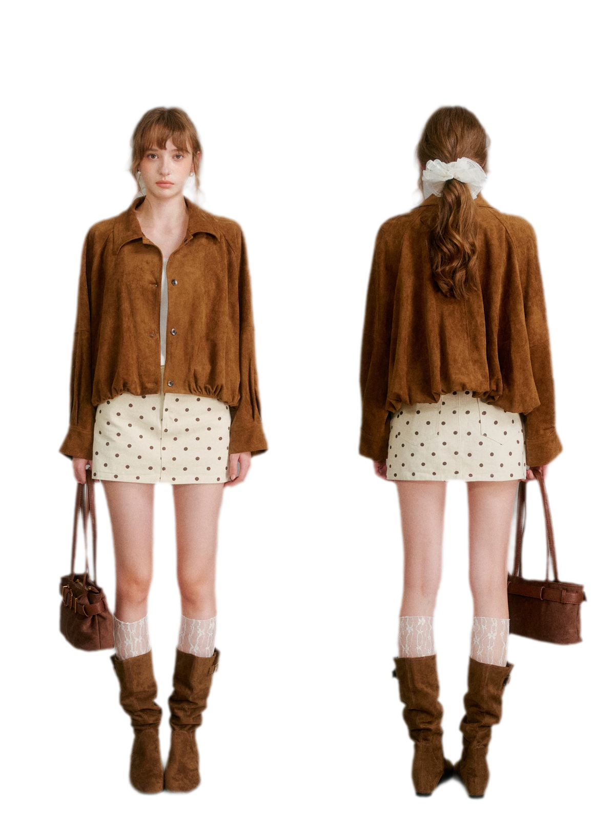 Faux Suede Relaxed Short Jacket