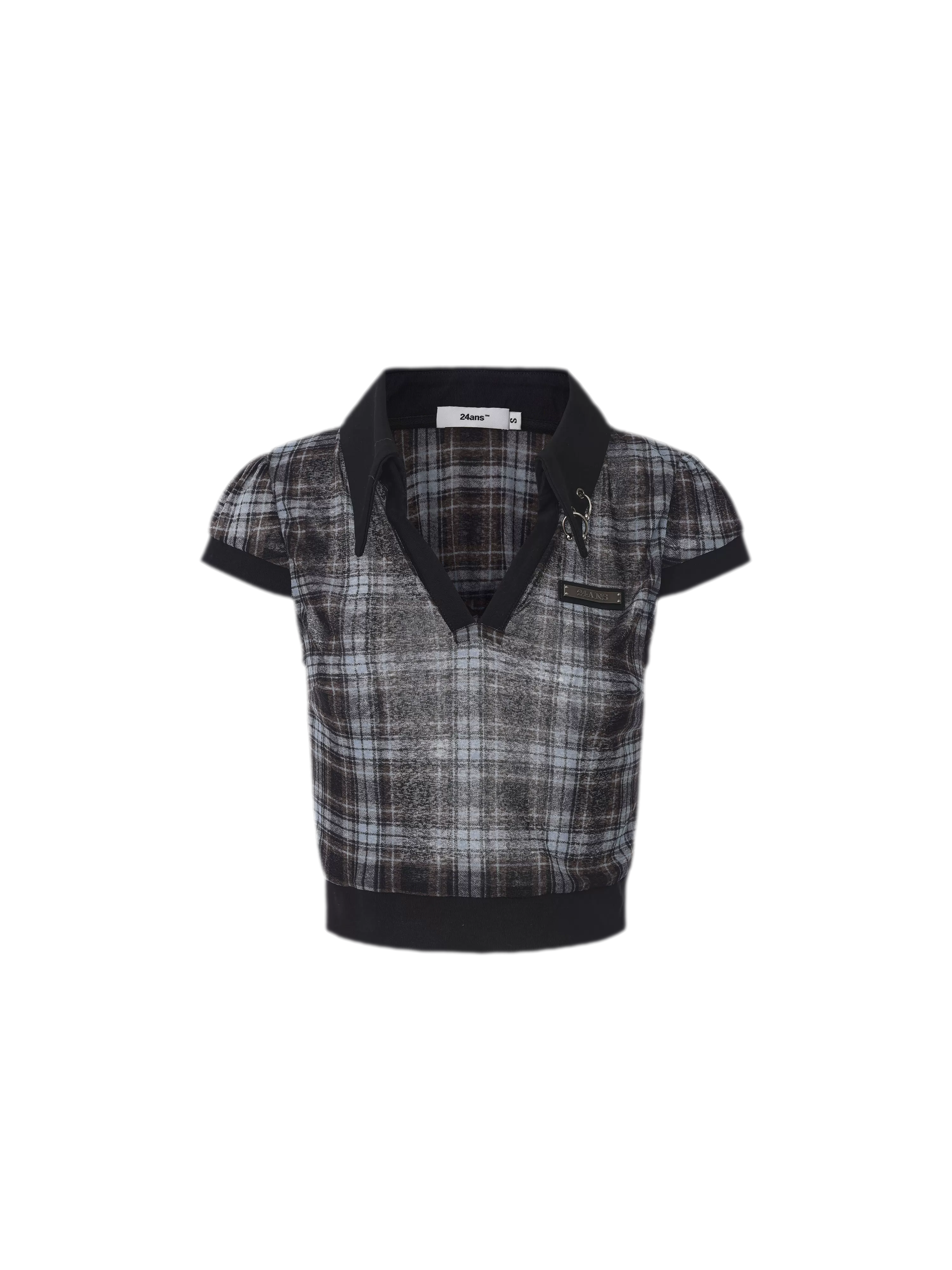 Distressed Plaid Tee