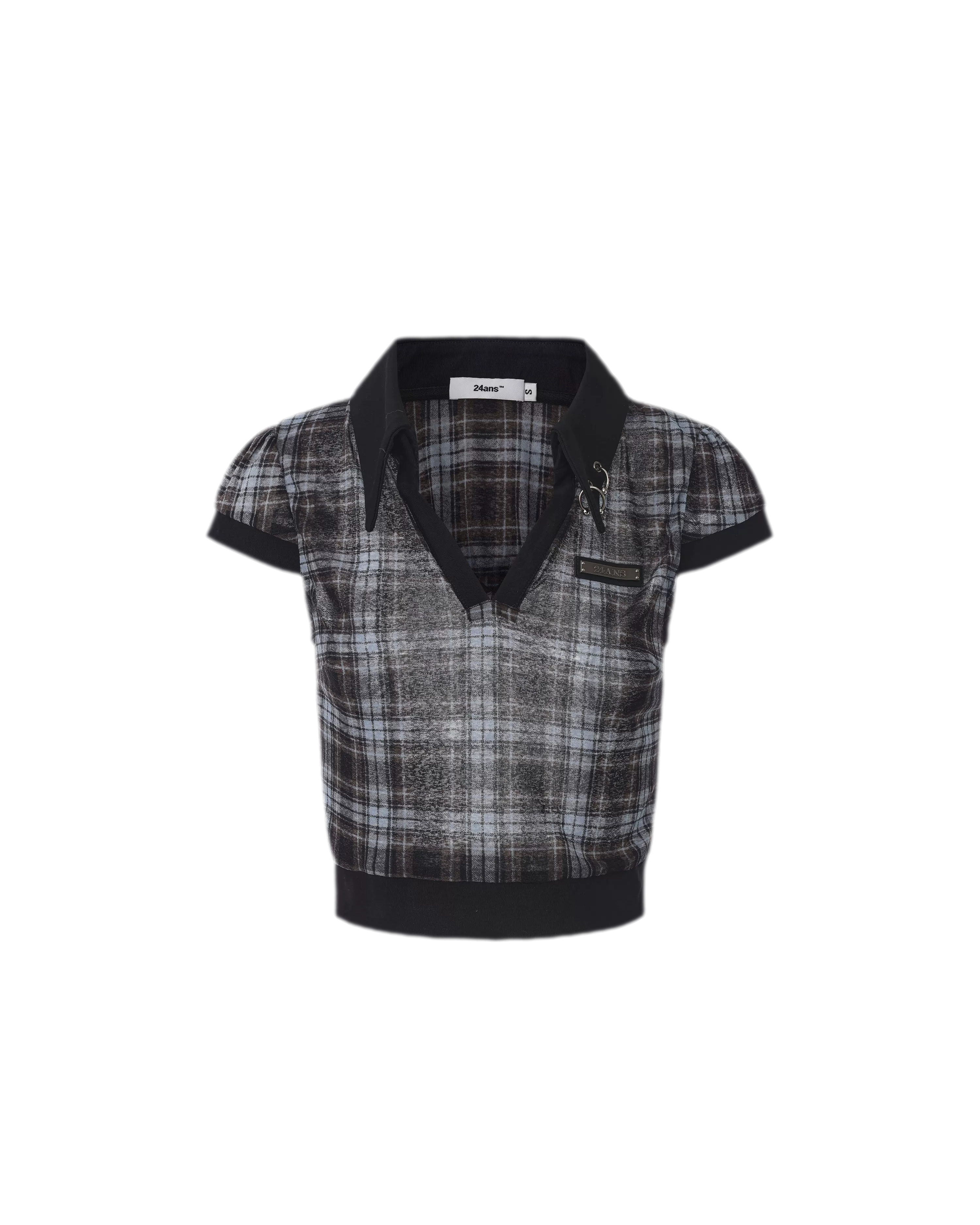 24ANS Distressed Plaid Tee – T-Shirts & Polos