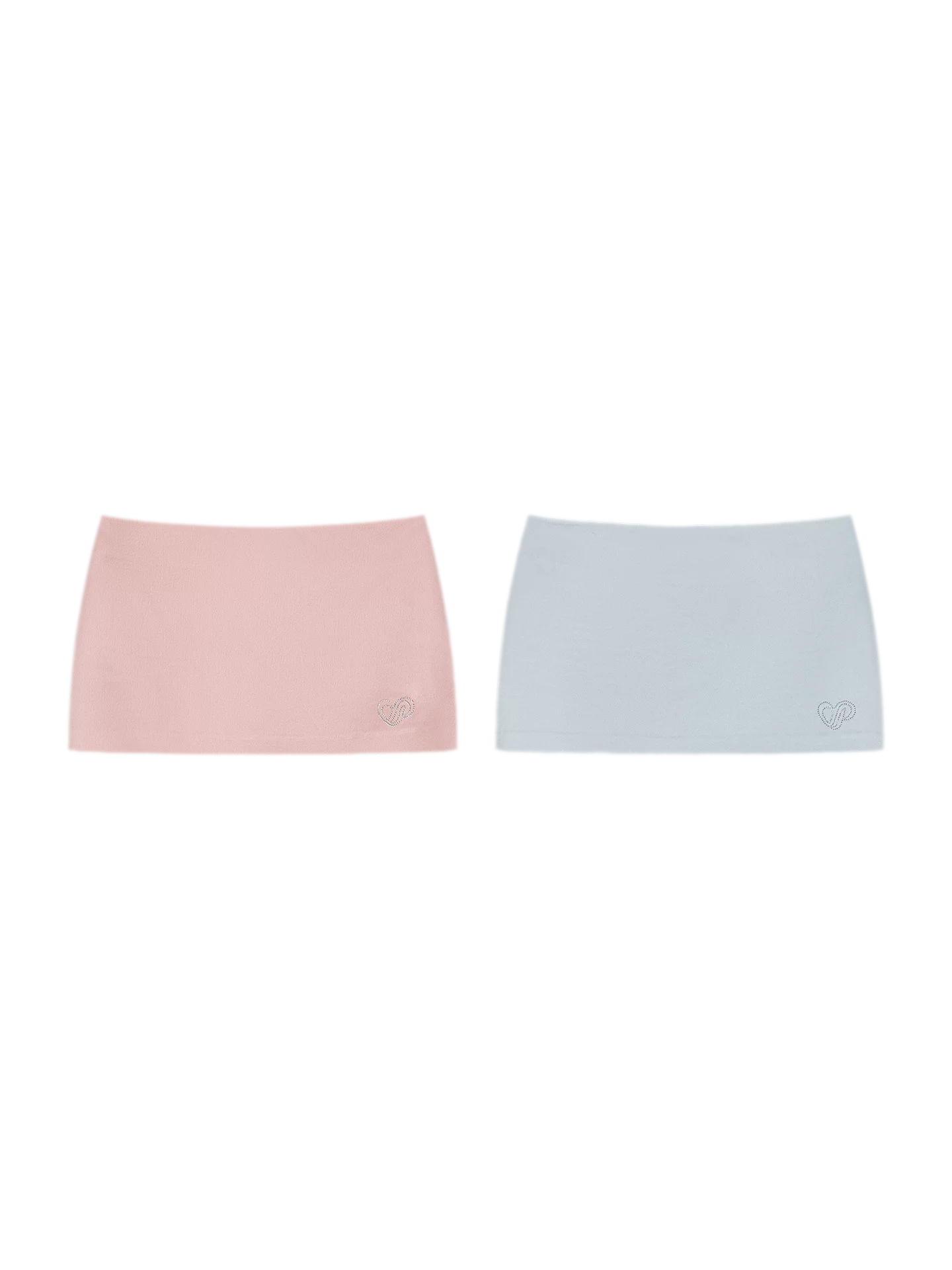 Luminous Focus Heart Rhinestone Acetate Satin Skirt