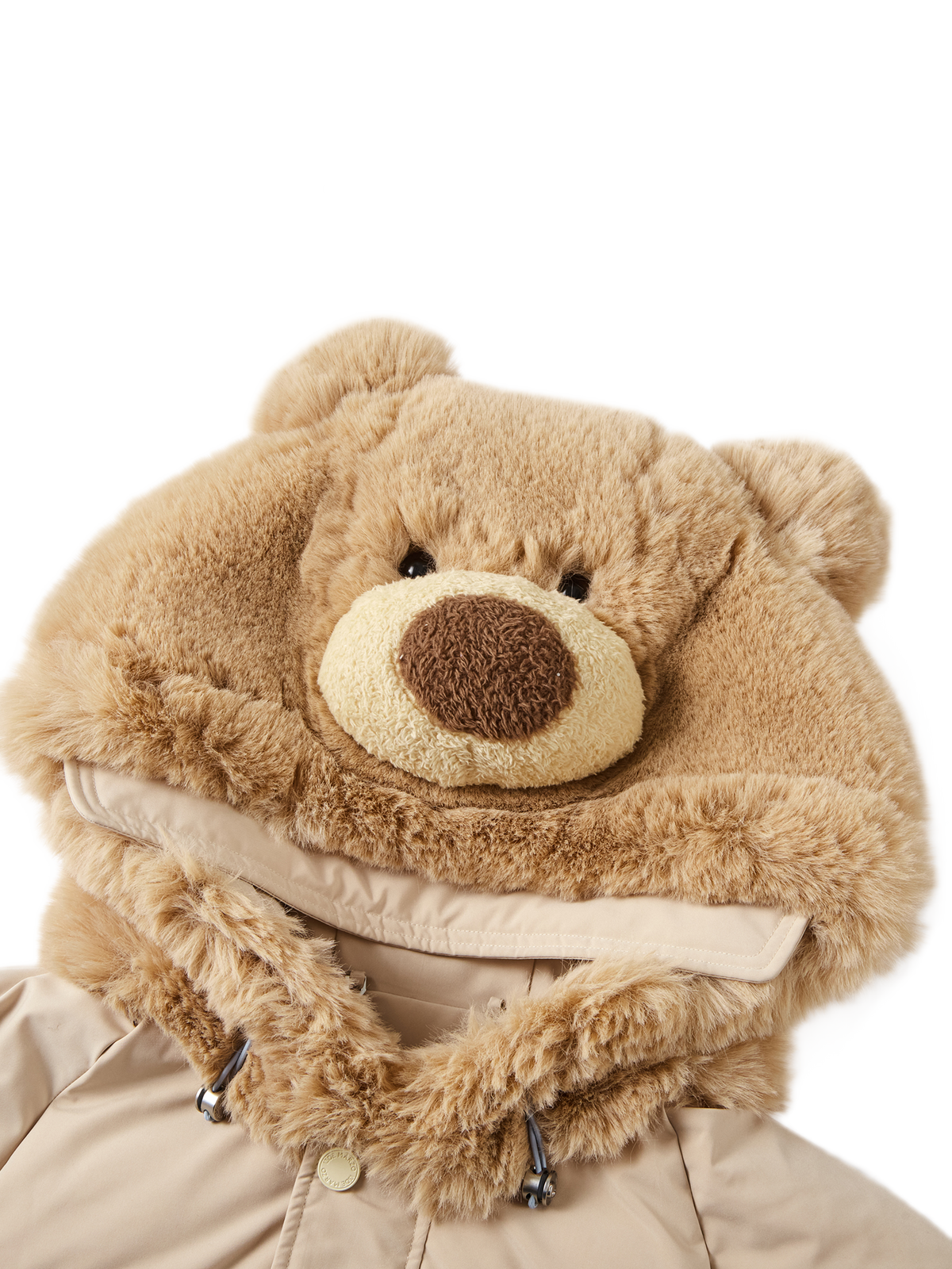 Doudoune rembourrée en duvet avec ours en peluche