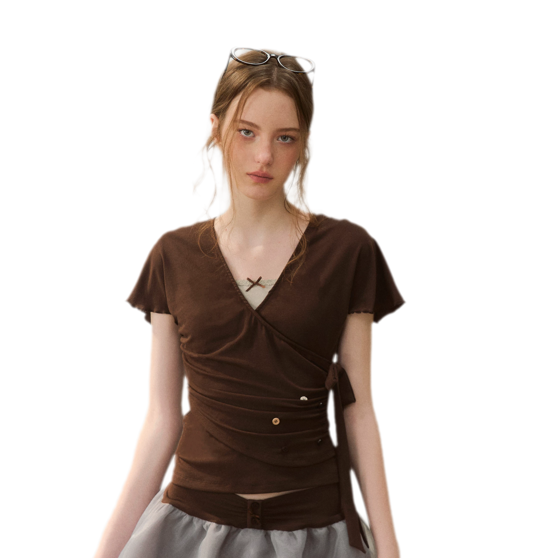 Ruffle Sleeve Two-Piece Tee