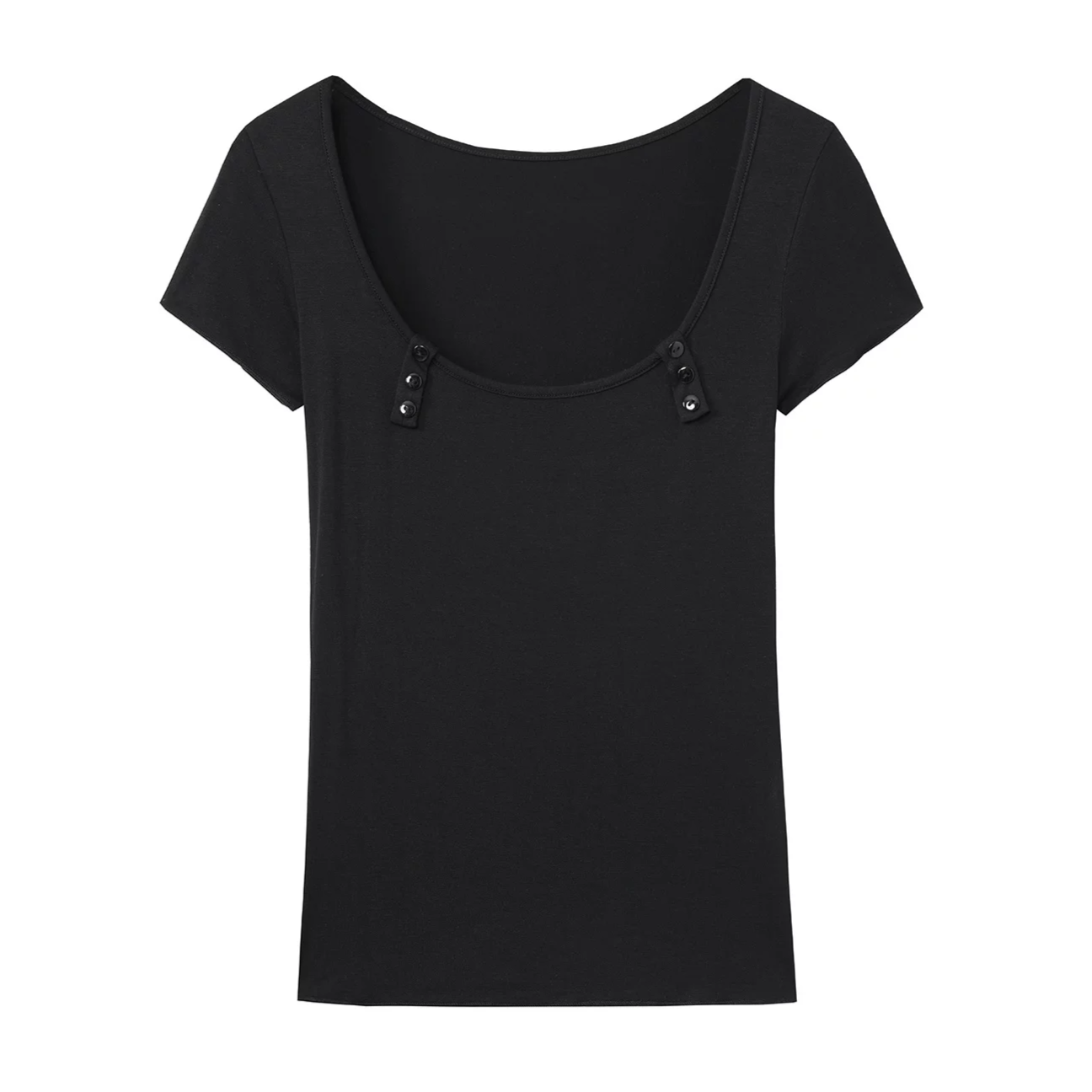 U-Neck Button Tee