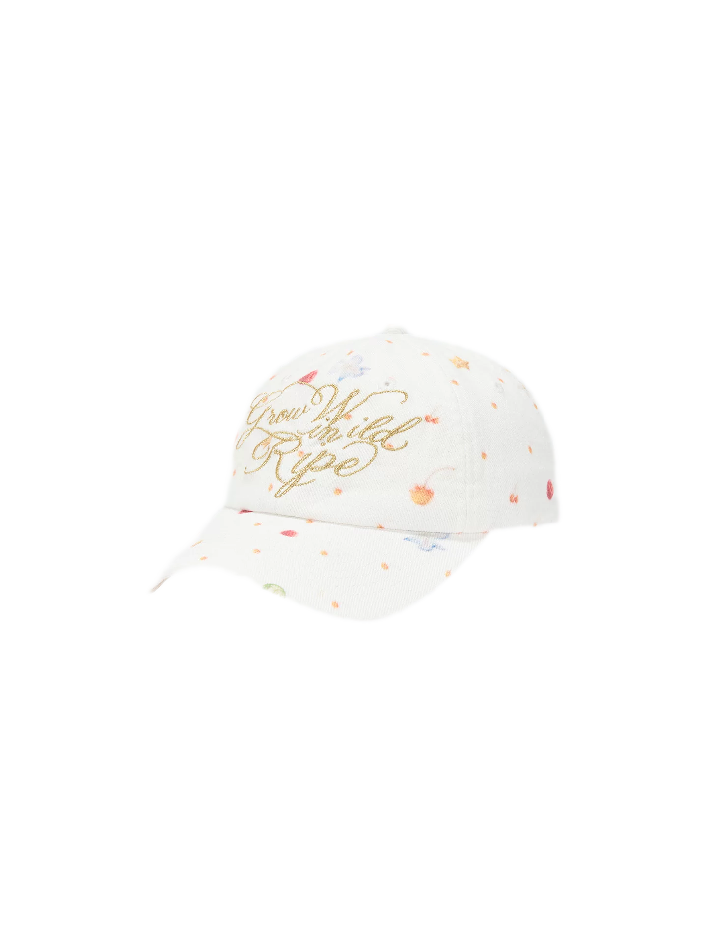 Fruit Print Embroidered Cap