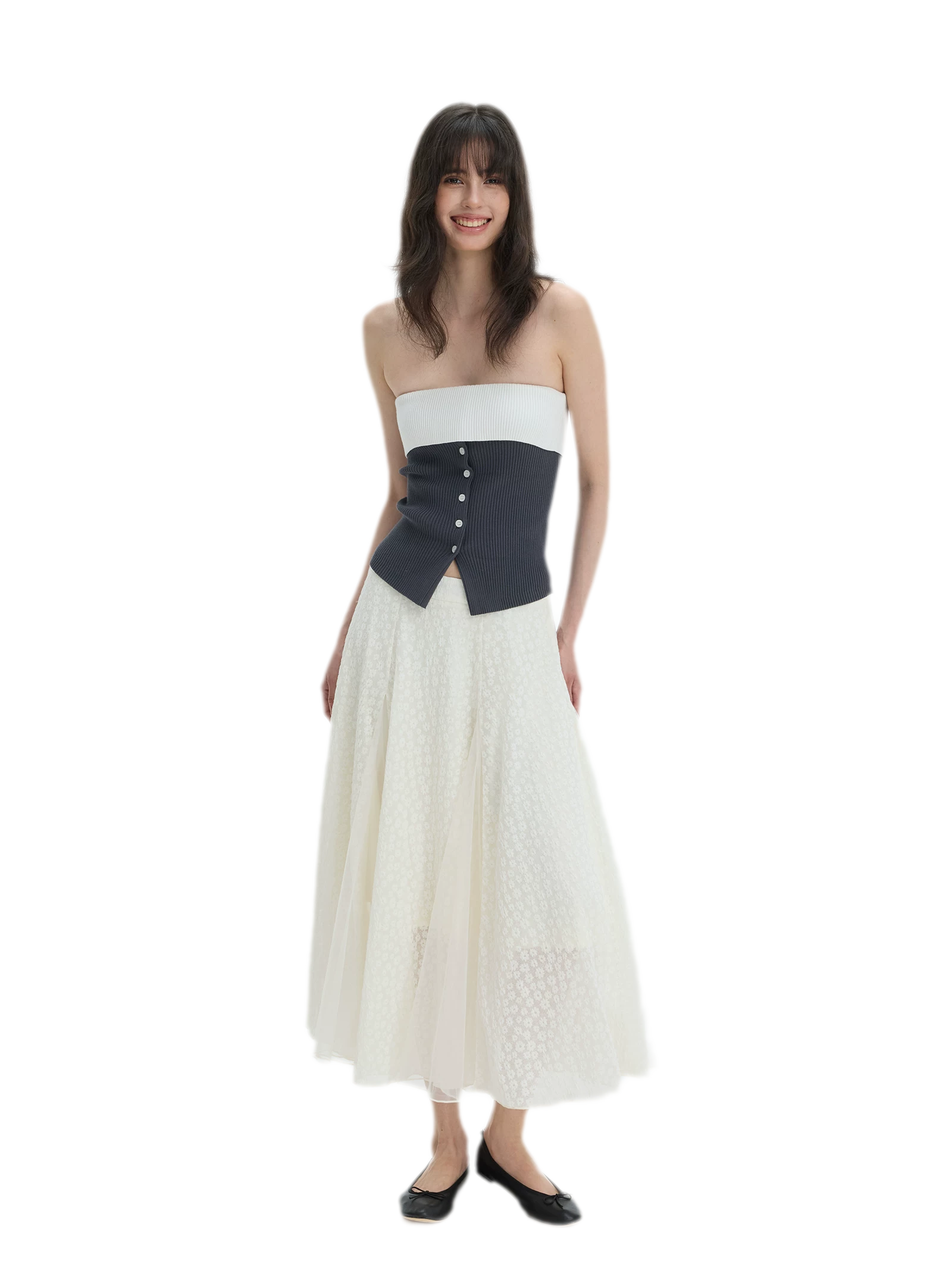 French Colorblock Bandeau Top